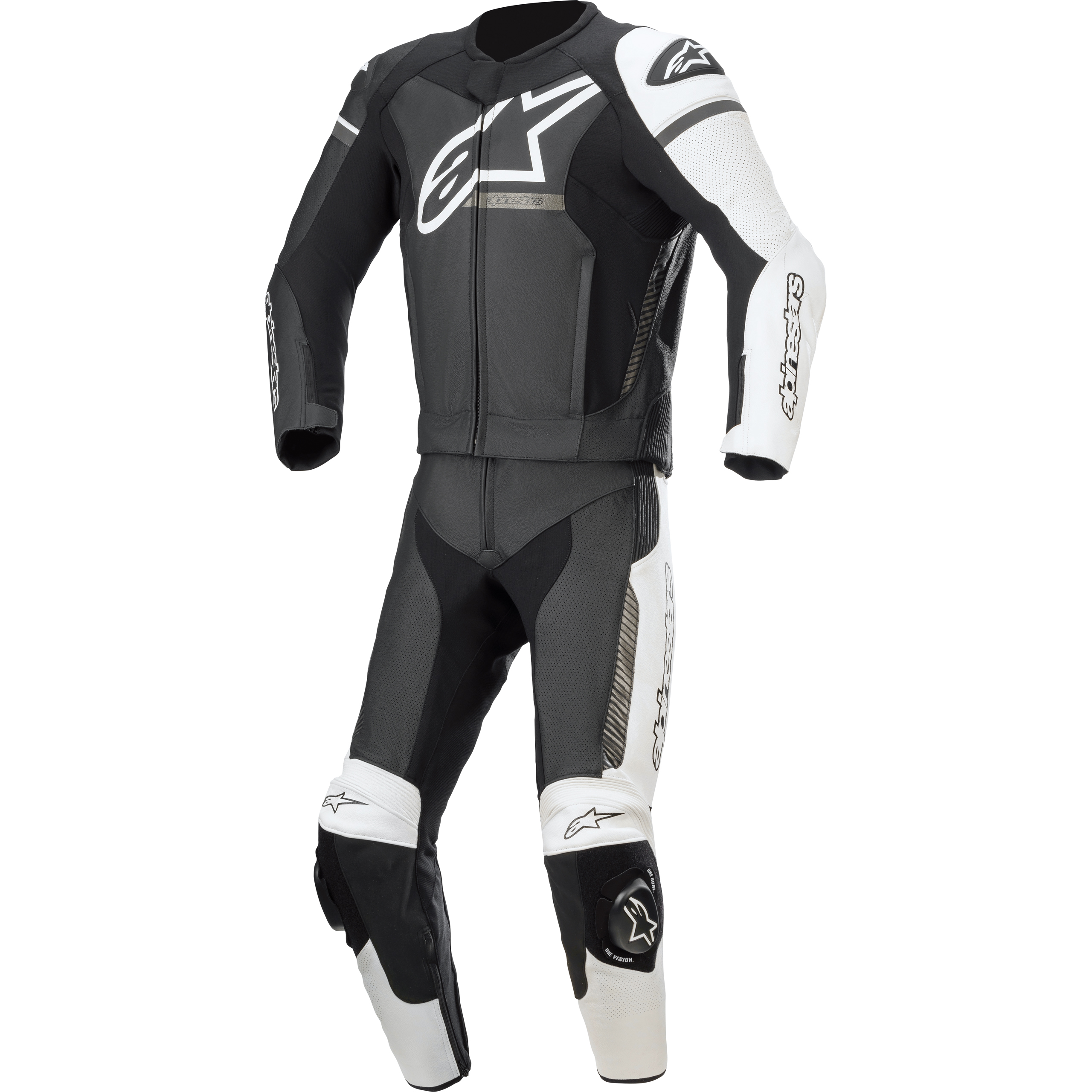 Alpinestars GP Force Phantom Lederkombi 2-tlg. schwarz/weiß/grau 48 - Motorradbekleidung - Motorradbekleidung Herren