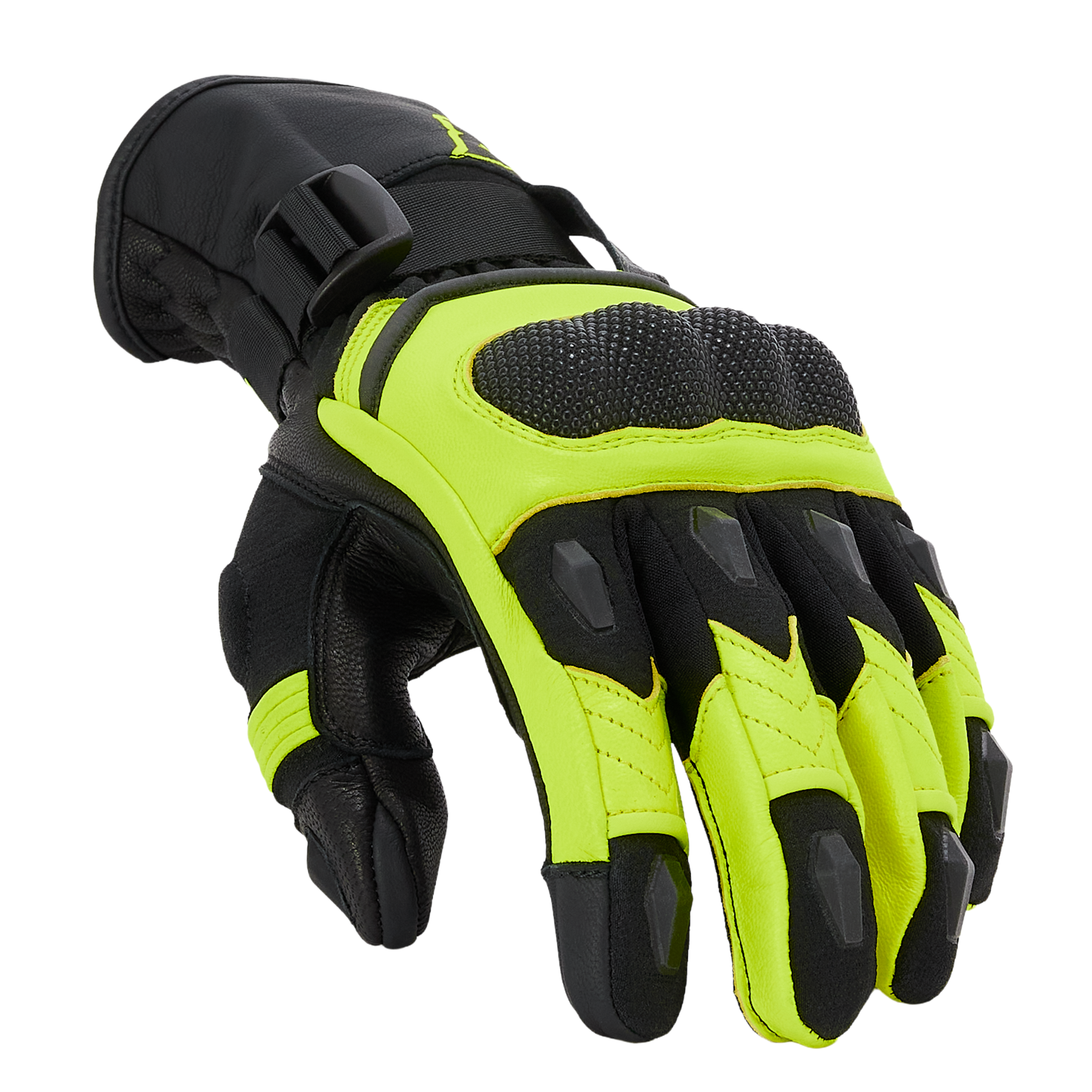 FLM-Mugello Lederhandschuh schwarz/neongelb 8,5-0001454007034807