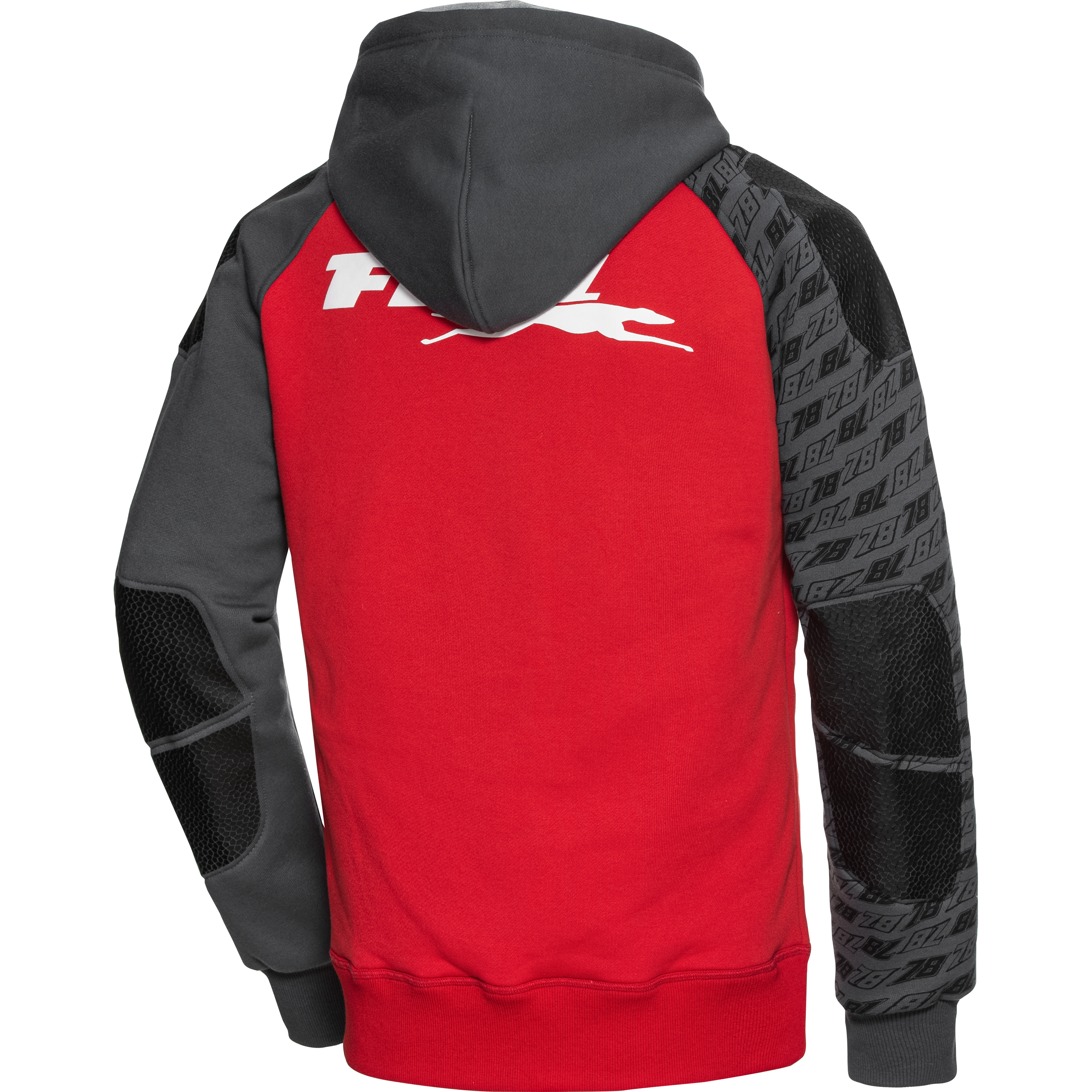 FLM-Drift Sport Hoodie mit Protektoren rot/grau M-2016641999002009