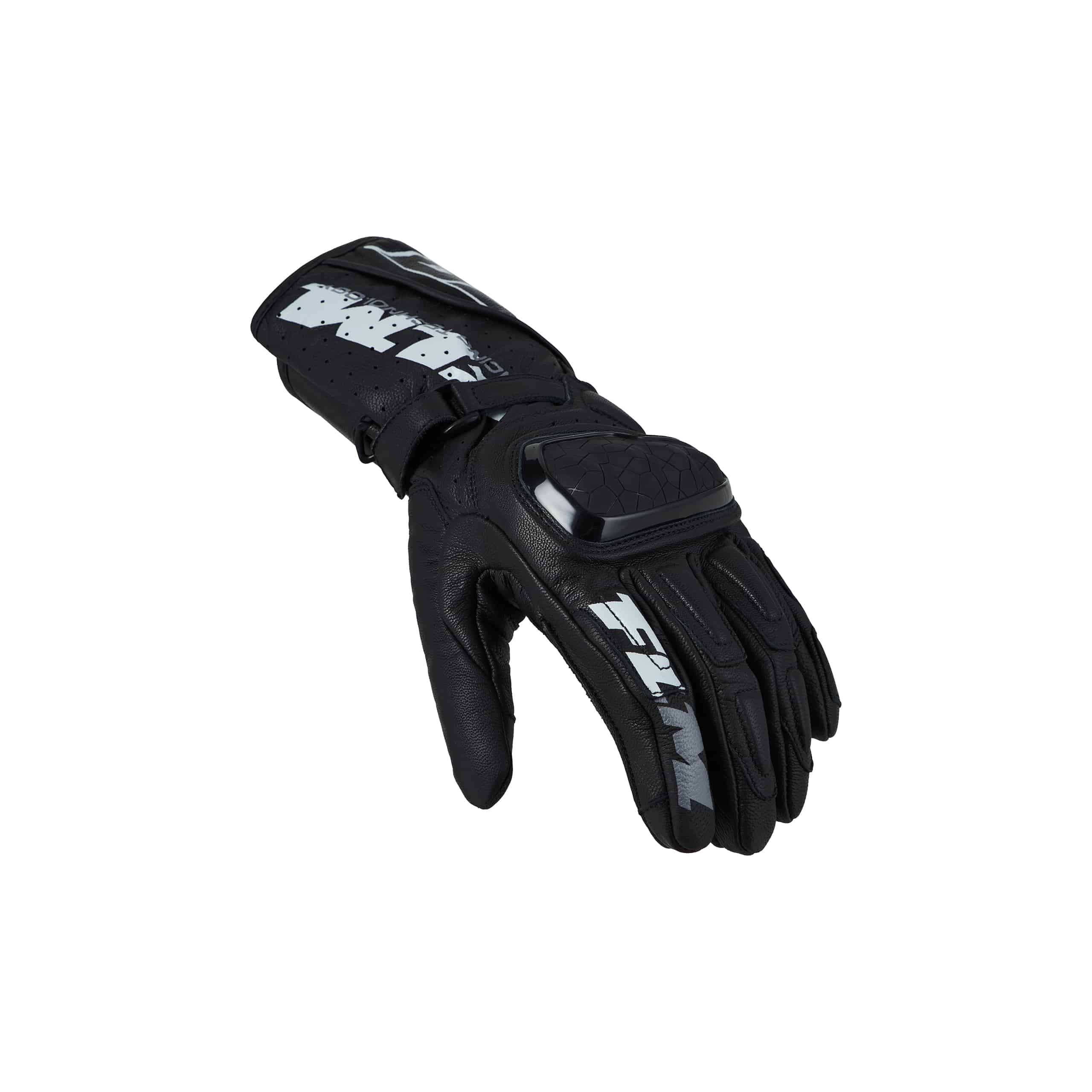 FLM-Mandalika Racing Damen Lederhandschuh lang schwarz-3118091999001