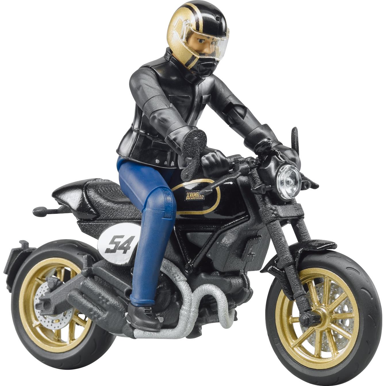 Bruder Scrambler Ducati Cafe Racer mit Fahrer - Motorradzubehör - Geschenkideen
