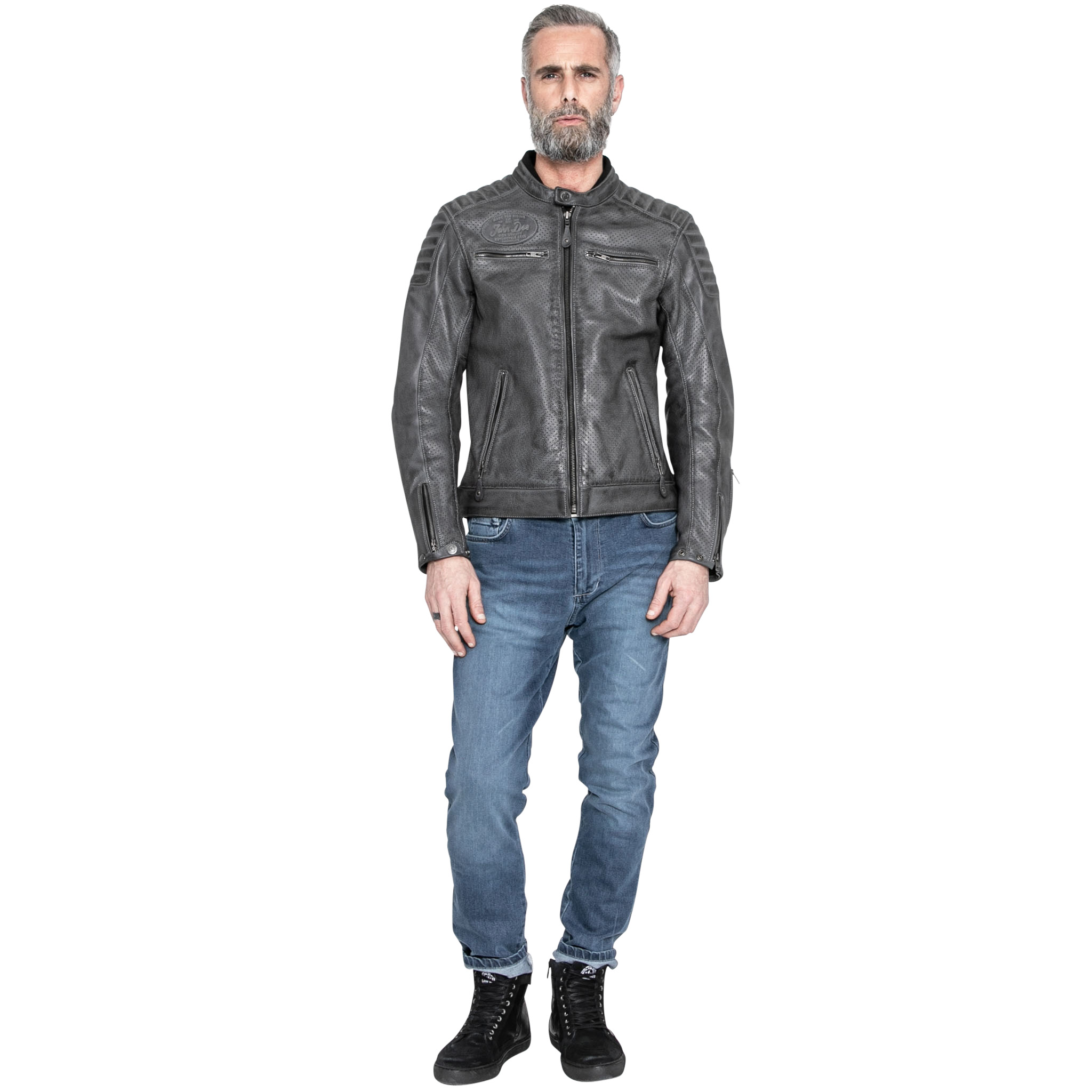 John Doe-Storm Lederjacke grau M-1000181999007009