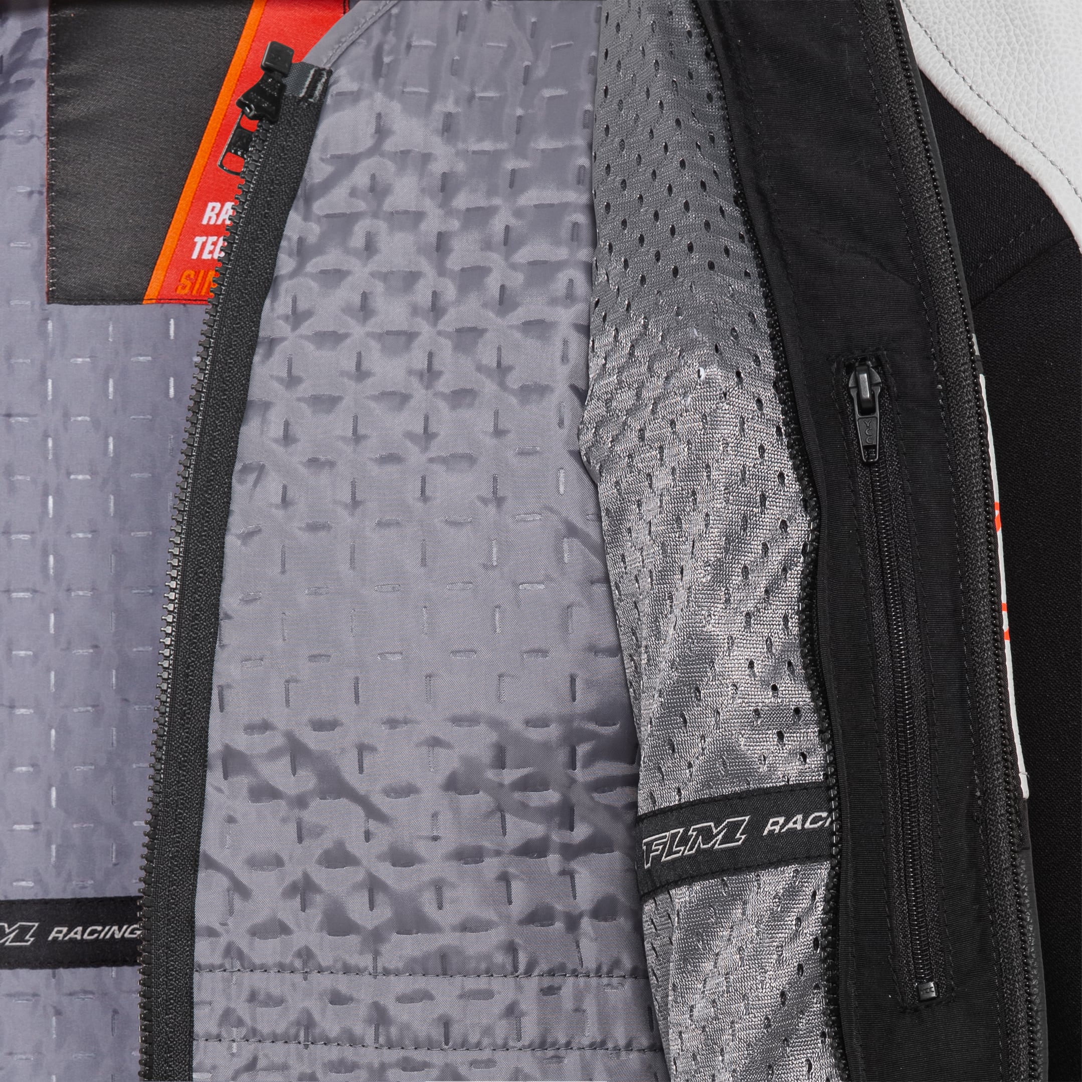 FLM-Sports Leder Kombijacke 2.2 grau/rot-1005701999007