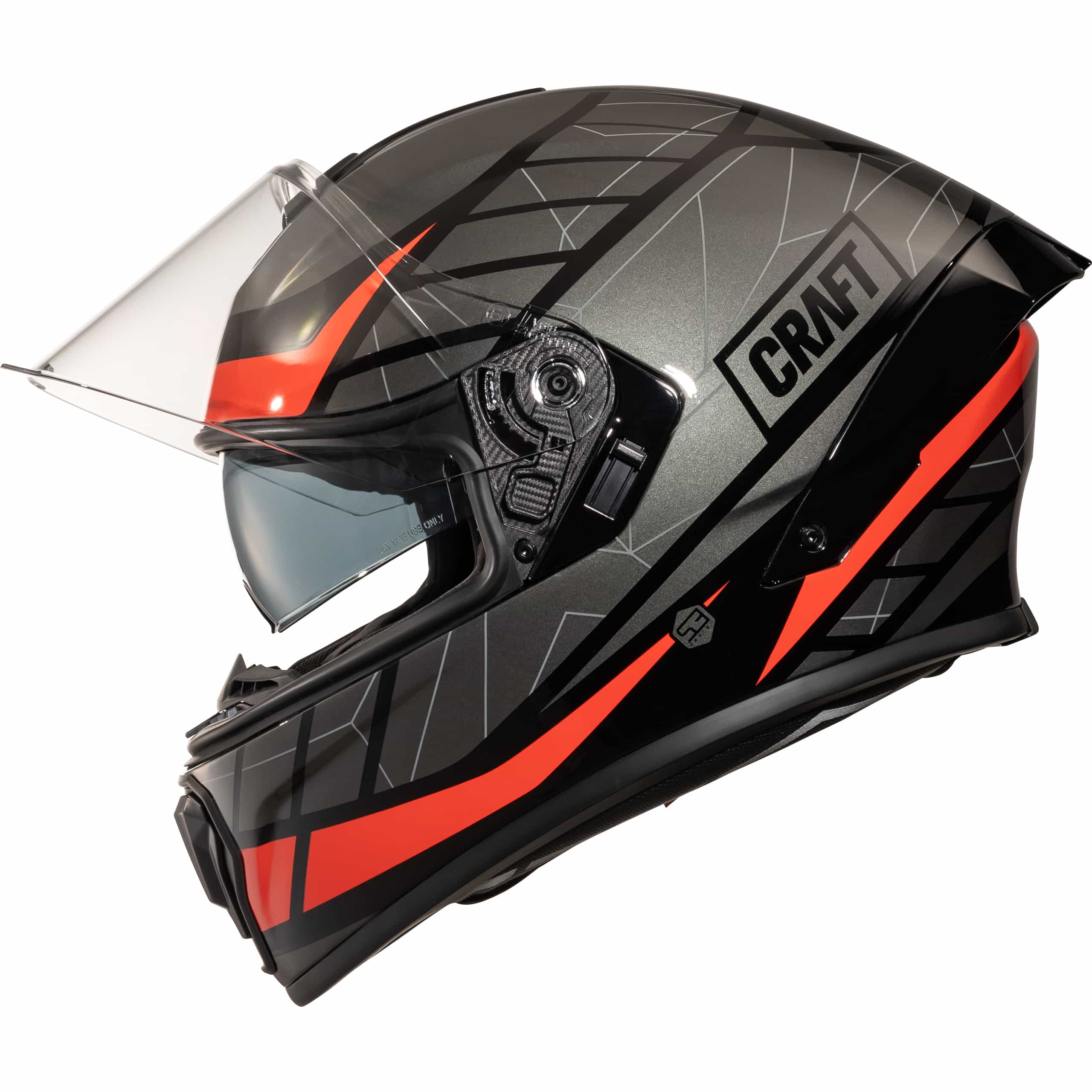 Craft-Fiberglas Integralhelm Toursport Rot Dekor-4603781999035