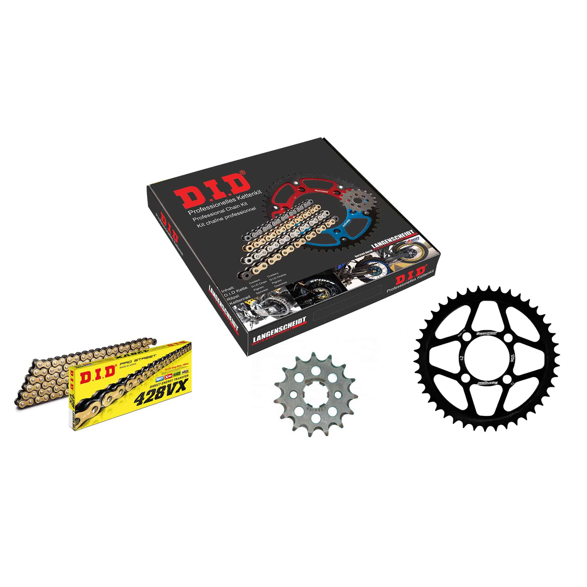 D.I.D. Kettenkit 428VX(G&B) clip X 15/42/124 pour CBR 125 R 04-10