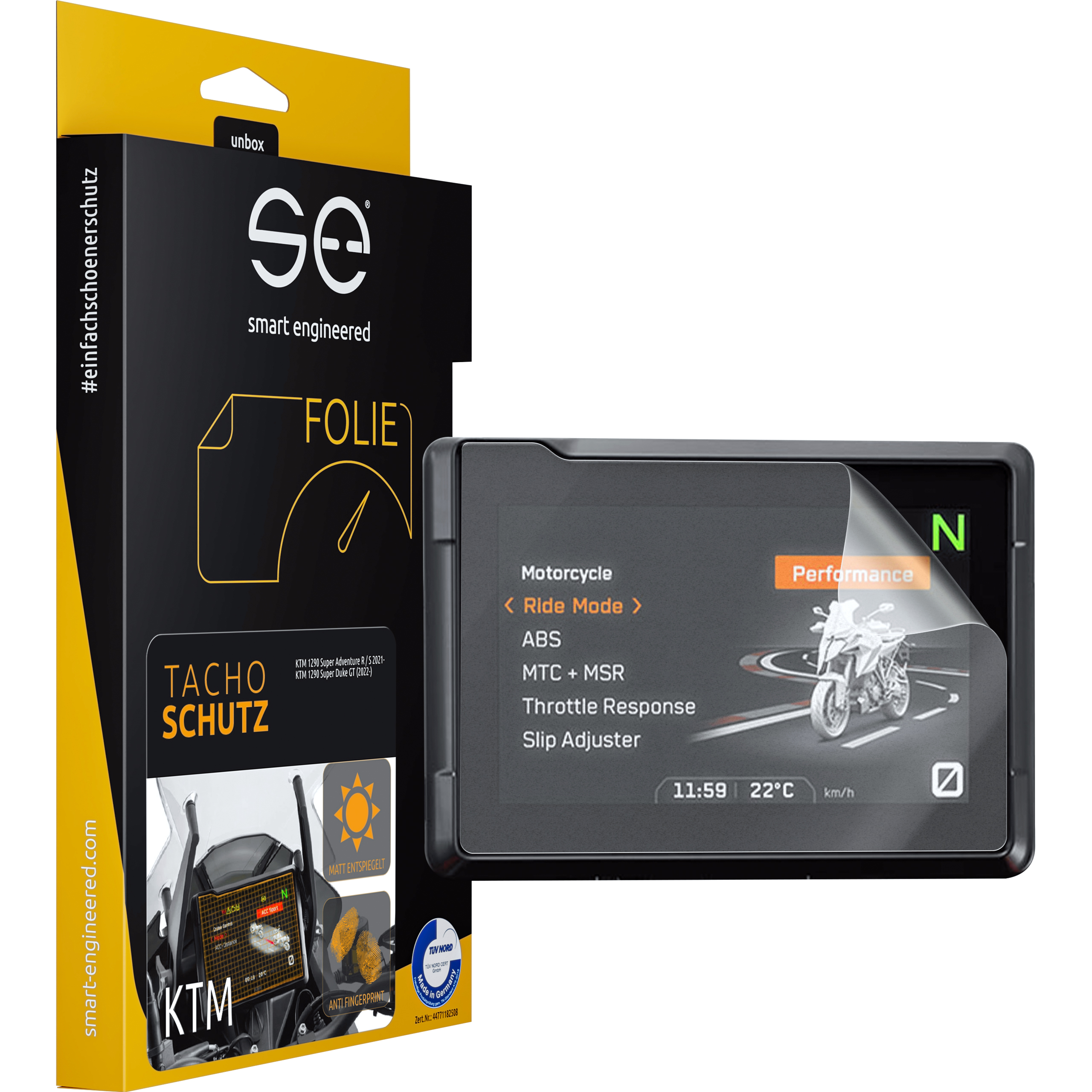 Smart Engineered cockpit protective film anti-reflective for KTM TFT