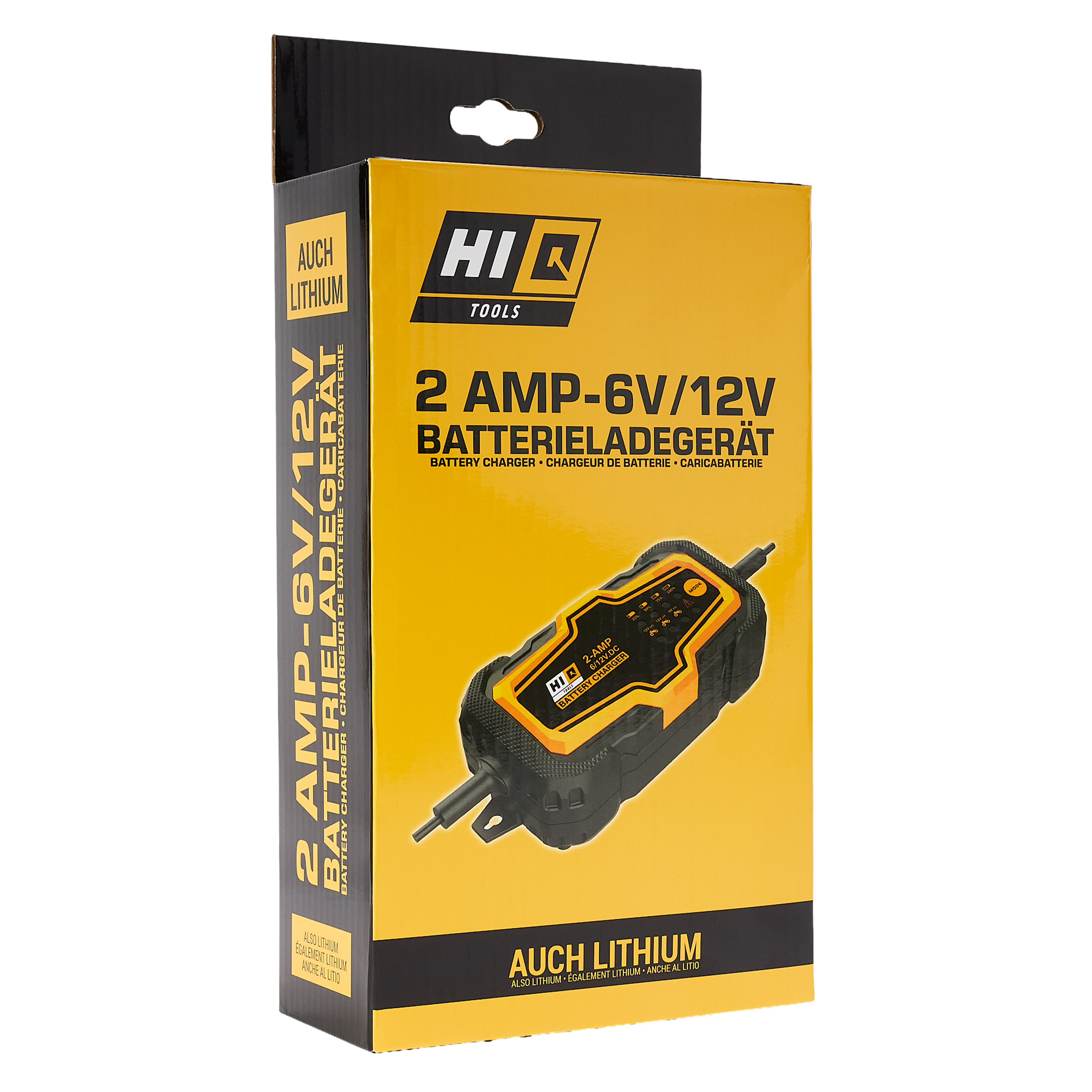 Hi-Q Tools cargador de batería también para litio 6/12 Voltios, 2 Amperios