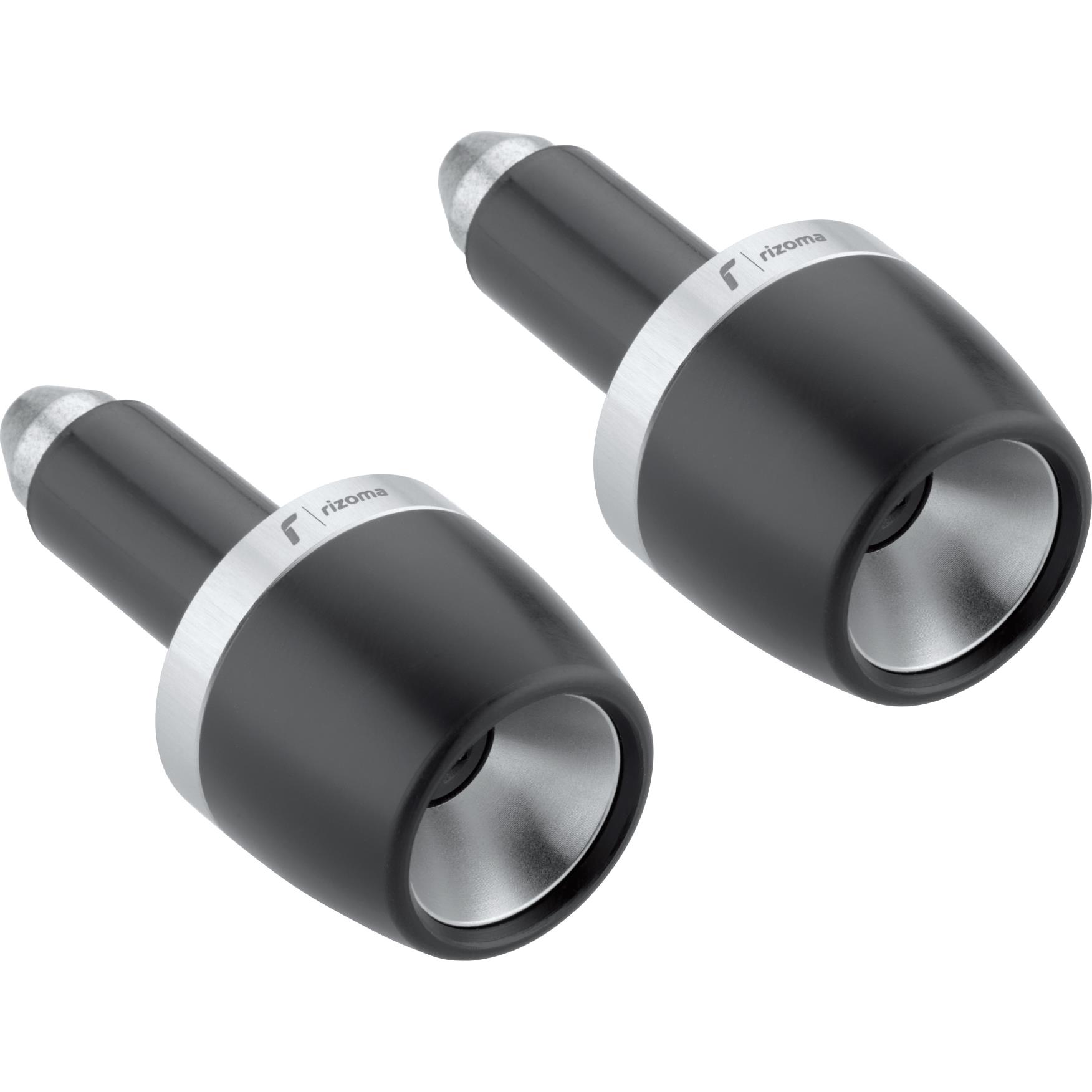Rizoma coppia estremità manubrio MA532A argento/nero