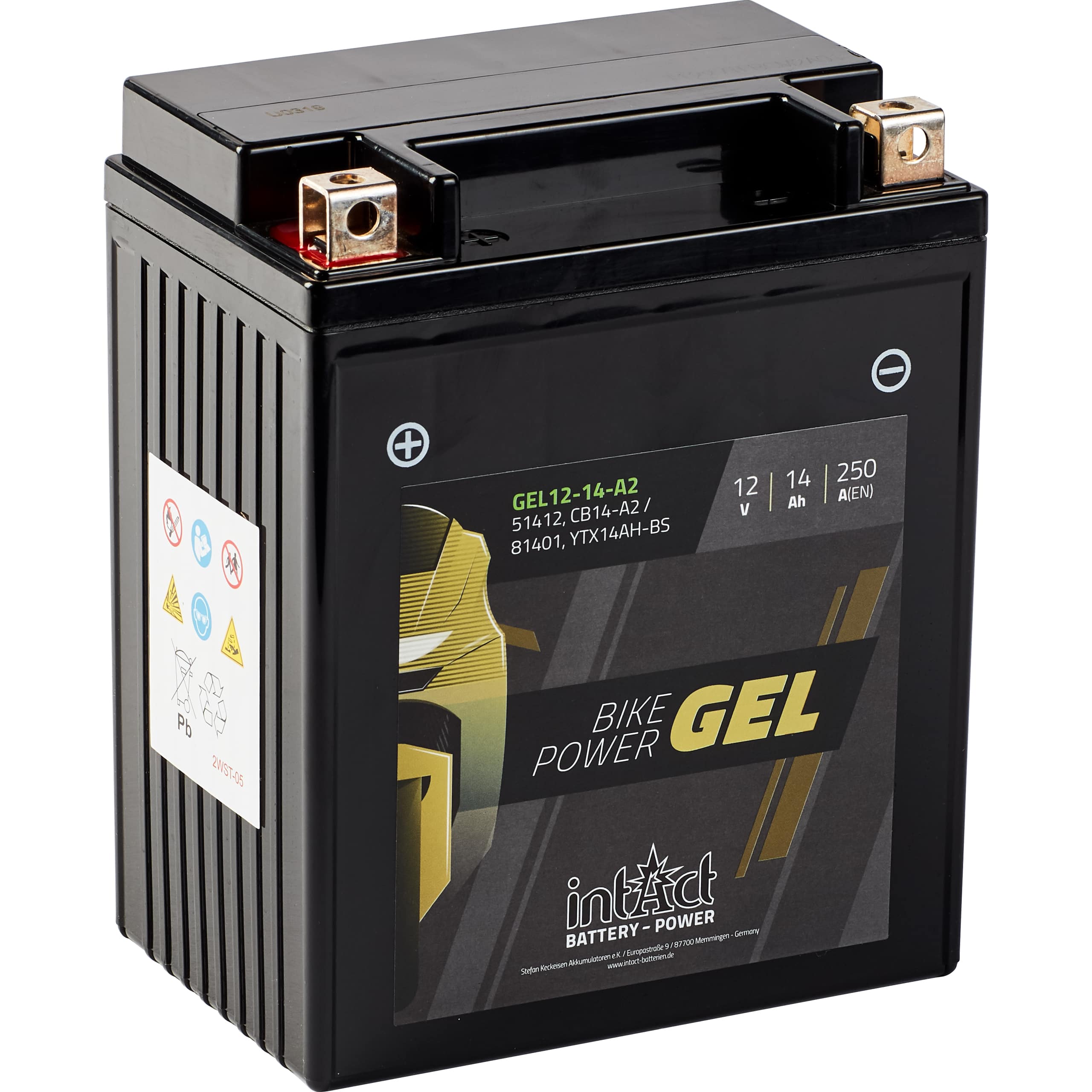 intAct Batterie Bike Power Gel geschlossen B14-A2 12 Volt, 14Ah - Motorradteile & Ersatzteile - Batterien