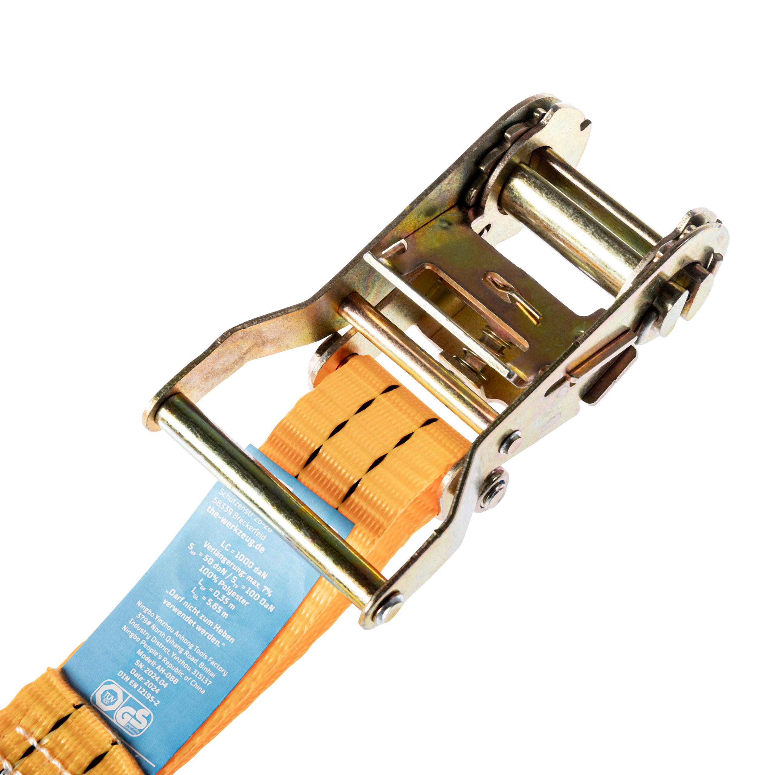 WGB Basic-Haken-Spanngurt 38mm mit Ratsche 10 kN (210 kg) 6 Meter-5753231001000191