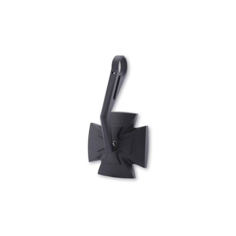 HIGHSIDER pro Lenkerendenspiegel für 22/25,4/30mm Iron Cross schwarz - Motorradteile & Ersatzteile - Motorradspiegel