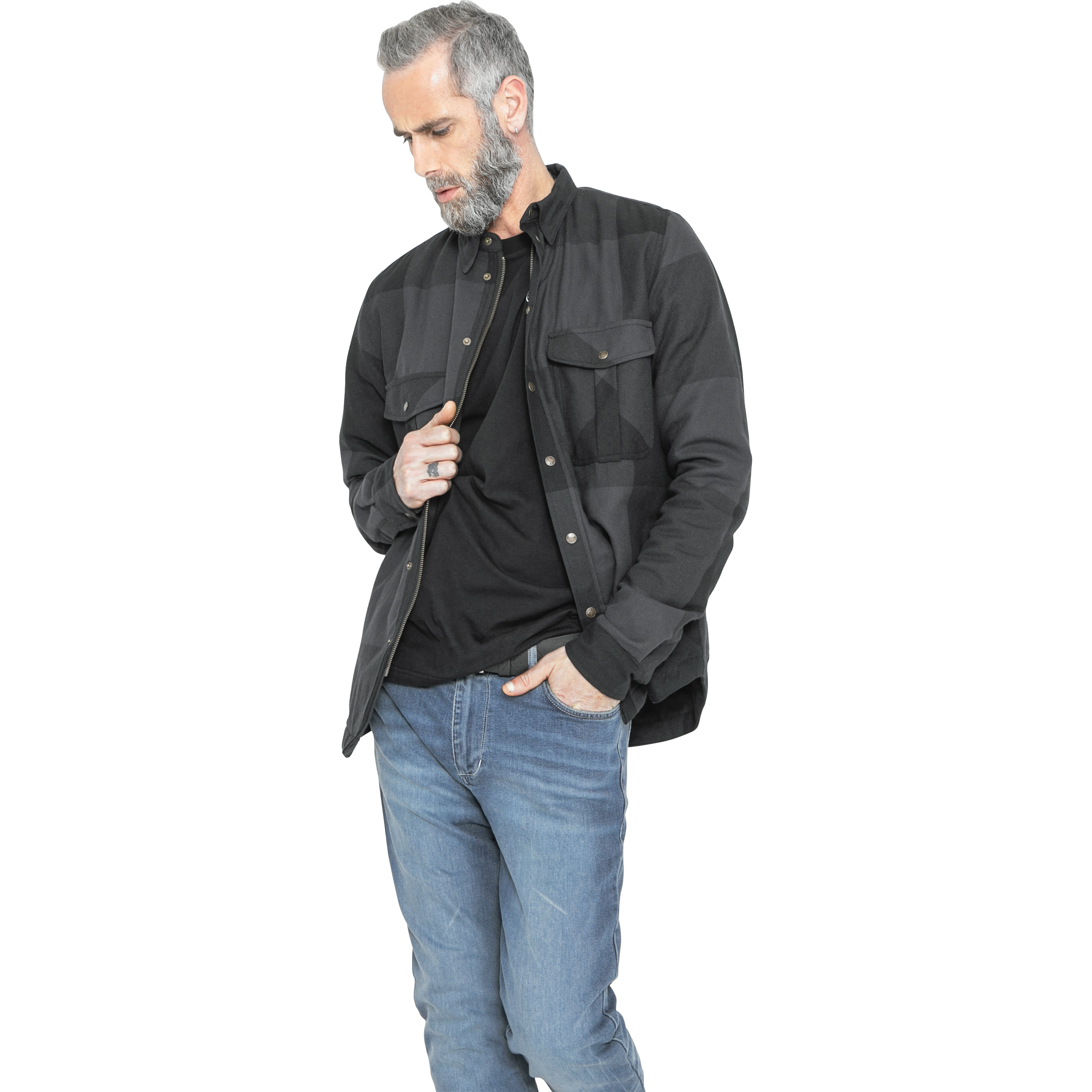 John Doe-Motoshirt XTM Big Block grau/schwarz L-2406031999007010