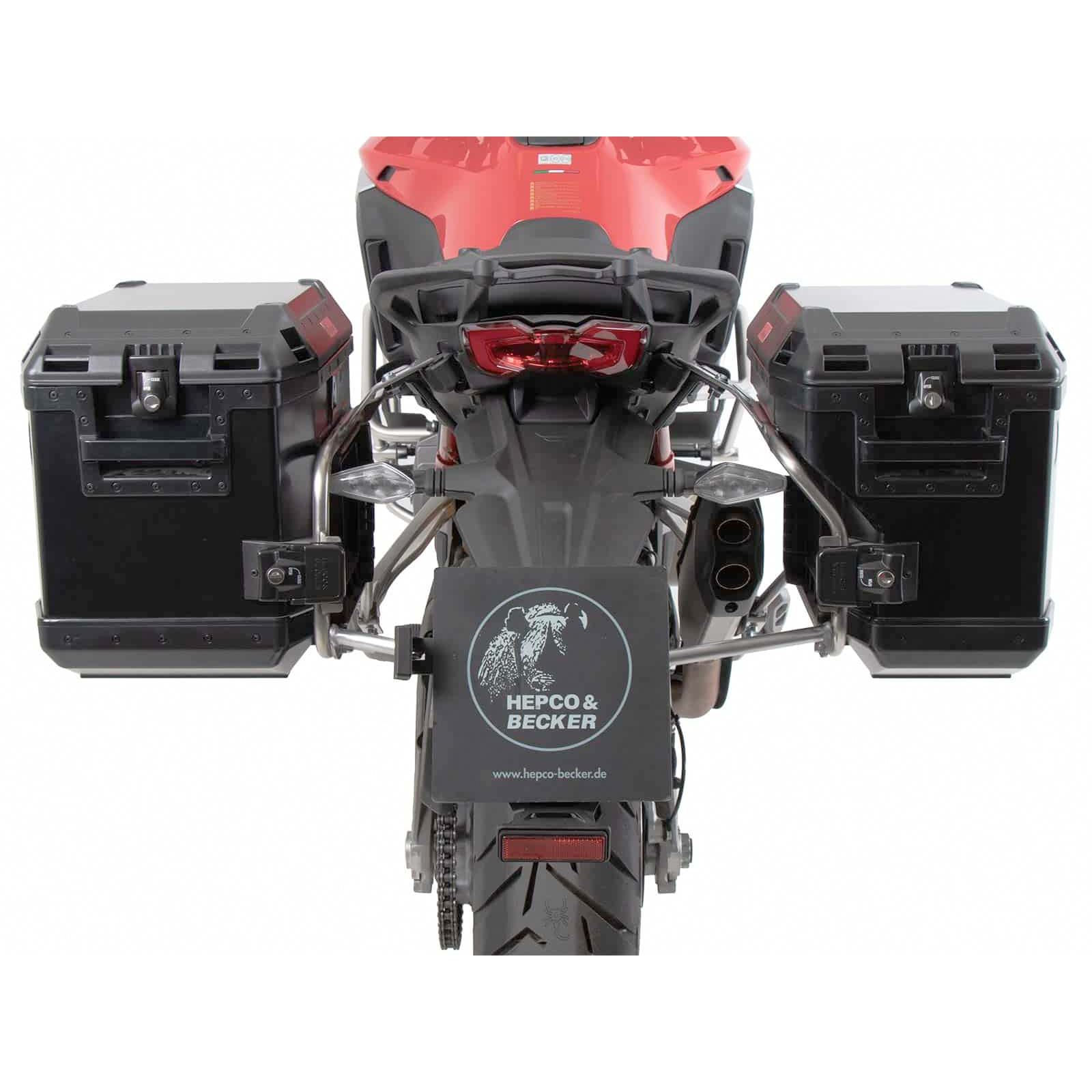 Hepco & Becker Xplorer Cutout Koffer/Träger schwarz für Multistrada V4 25- - Motorradzubehör - Motorradgepäck