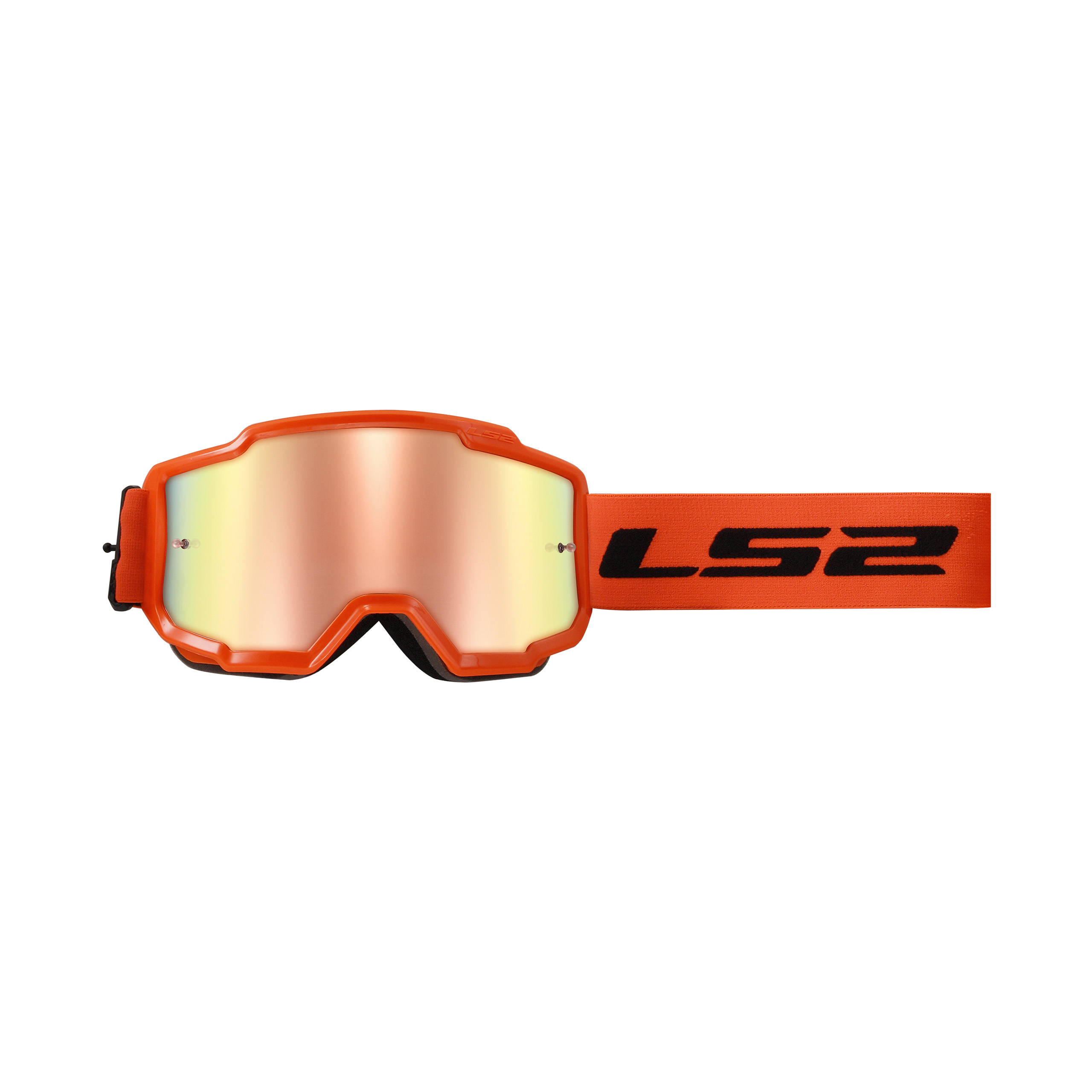 LS2 Charger Crossbr. H-V orange with iridium mirrored visor