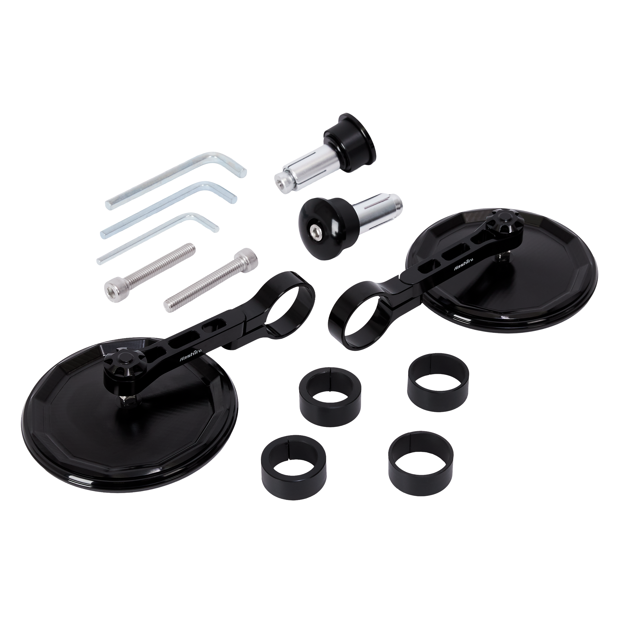 Hashiru-Lenkerendenspiegelpaar Mirage rund schwenkbar 13-18mm+22-30m-0001346112000000