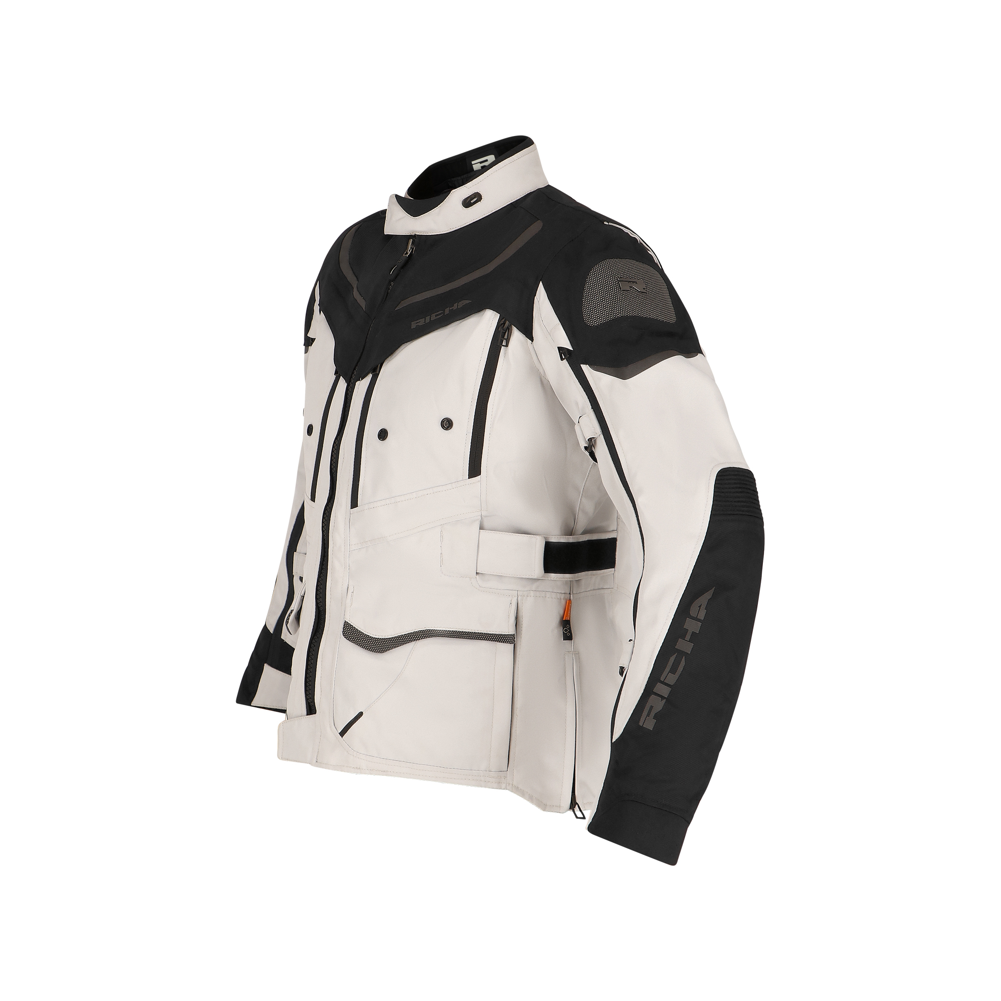 Richa-Infinity 2 Adventure Damen Textiljacke hellgrau/schwarz-0000407999051