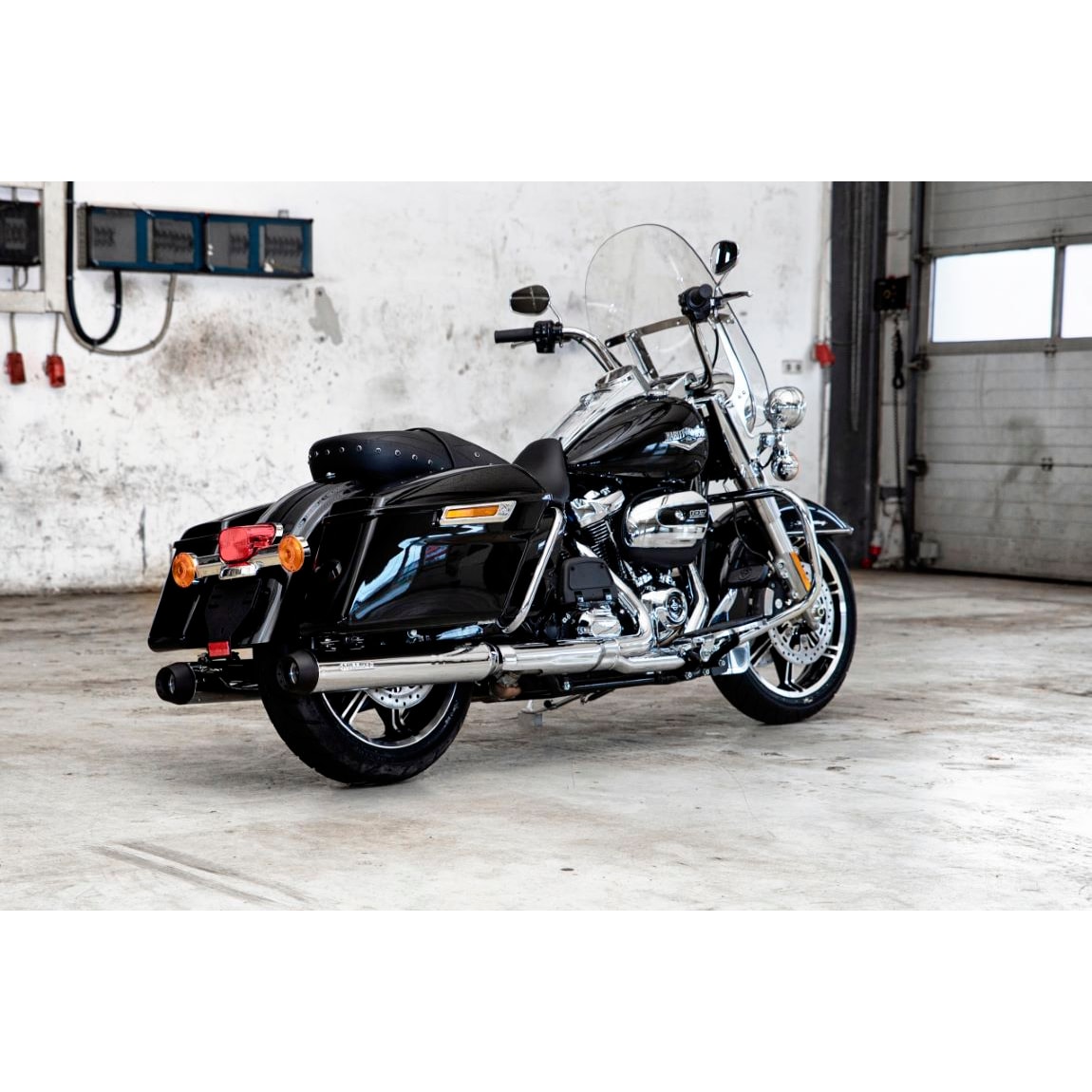 Miller Exhaust Auspuff Paar Tapered poliert/schwarz für Touring 2021-2024 - Motorradteile & Ersatzteile - Auspuff
