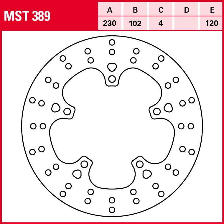 TRW Lucas Bremsscheibe Street starr MST389 230/102/120/4mm - Motorradteile & Ersatzteile - Bremsen