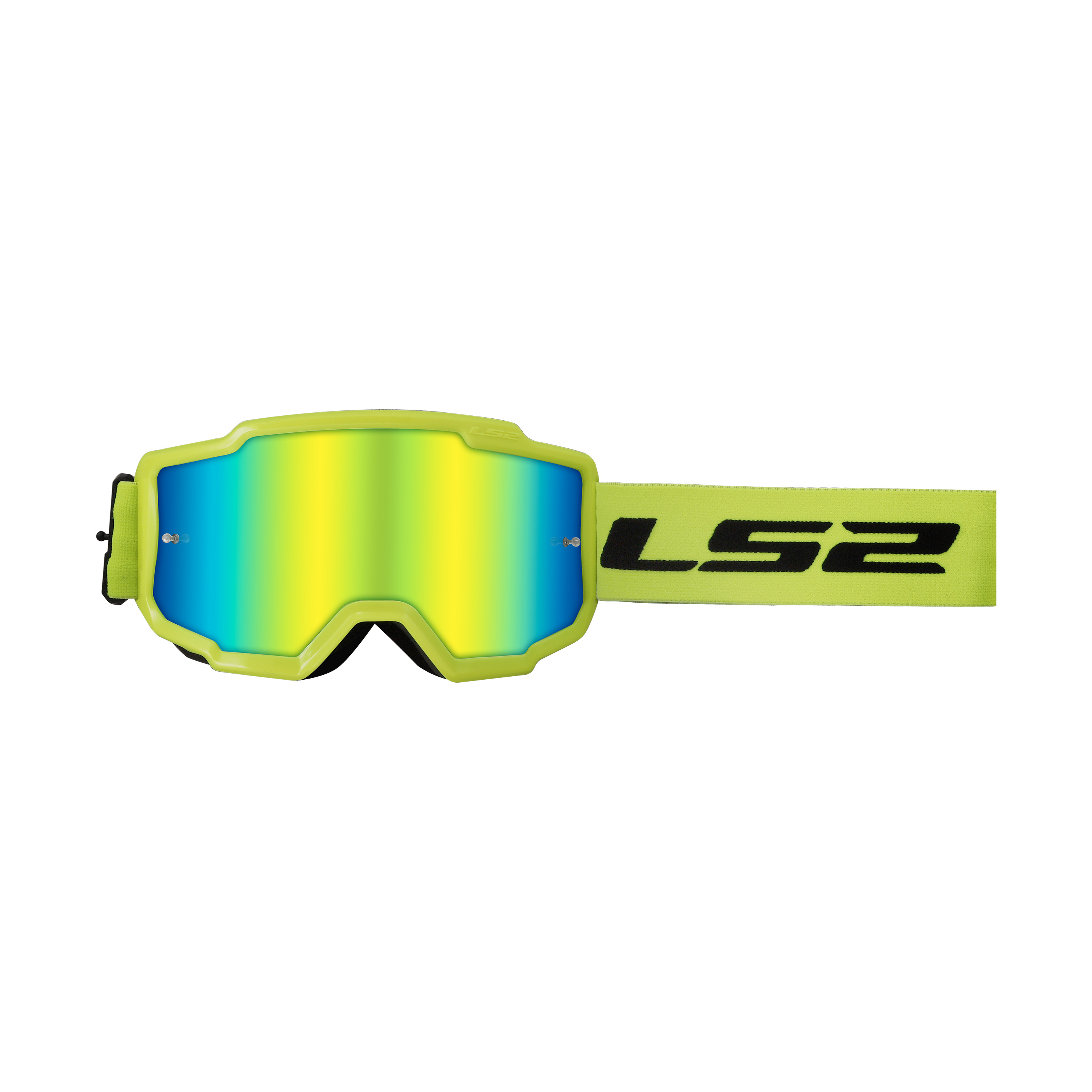 LS2 Charger Crossbr. H-V gelb m. iridium versp. Scheibe - Helme & Brillen - Brillen