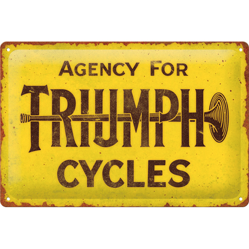 Nostalgic-Art Blechschild 20 x 30 cm - Triumph - Agency for Cycles - Motorradzubehör - Geschenkideen