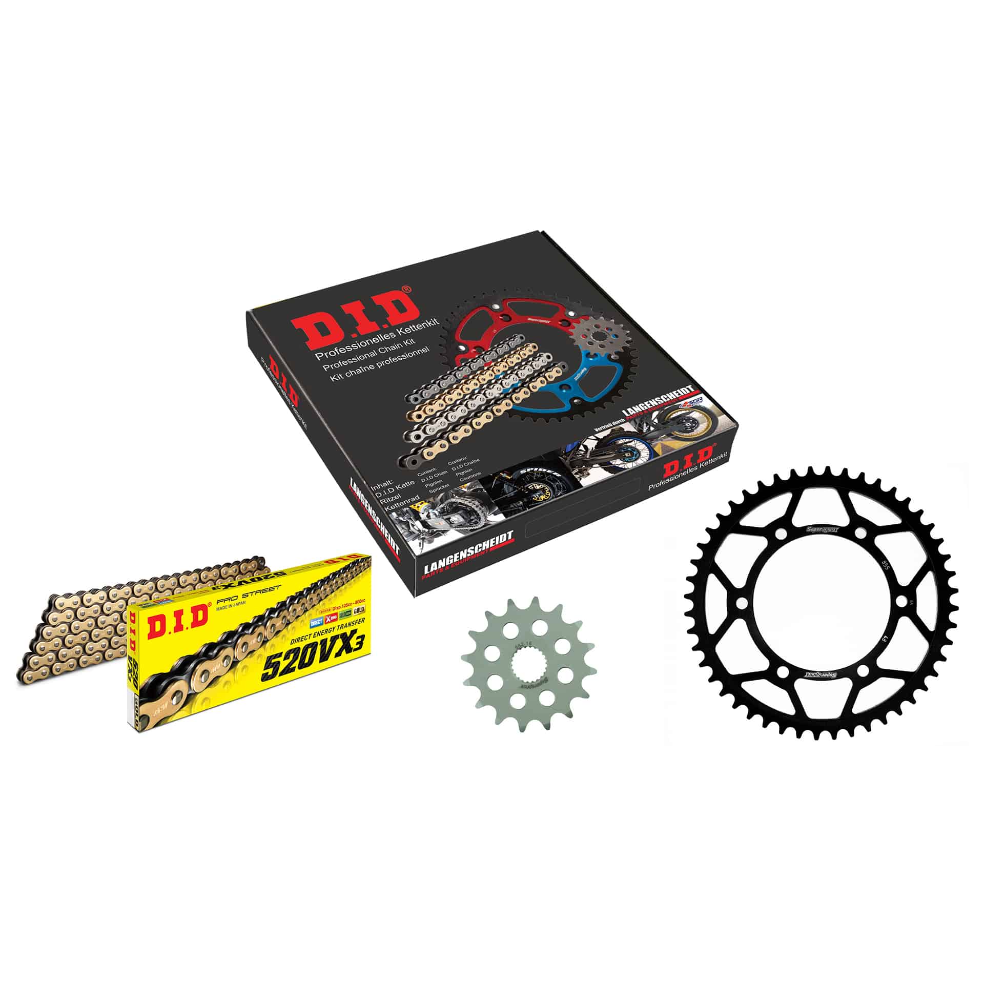 D.I.D. Kettenkit 520VX3(G&B) rivet X 16/48/110 pour Yamaha XJ 600 91-
