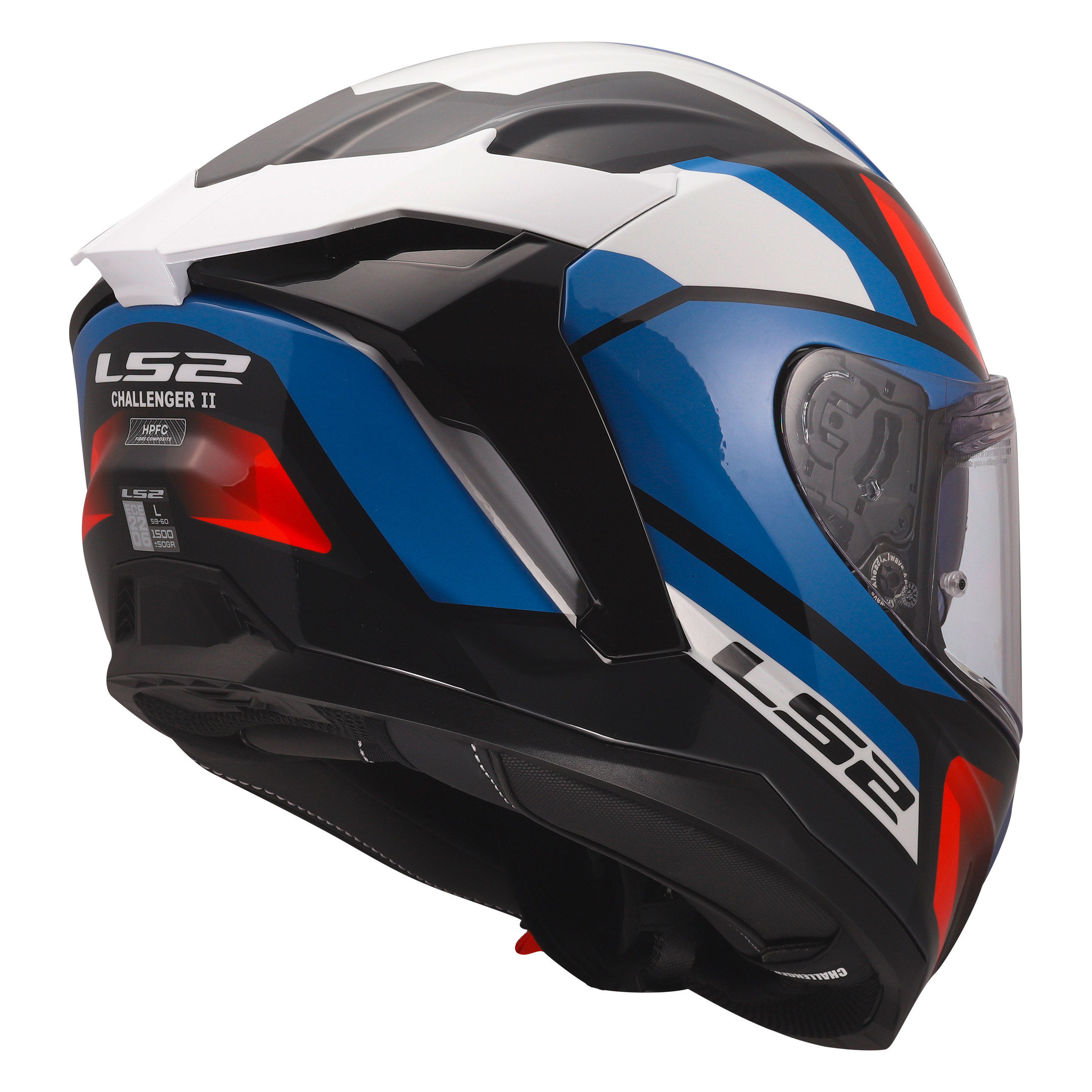 LS2-FF817 Challenger II Viper Rot/Weiß/Blau Dekor XS-4603991999056007