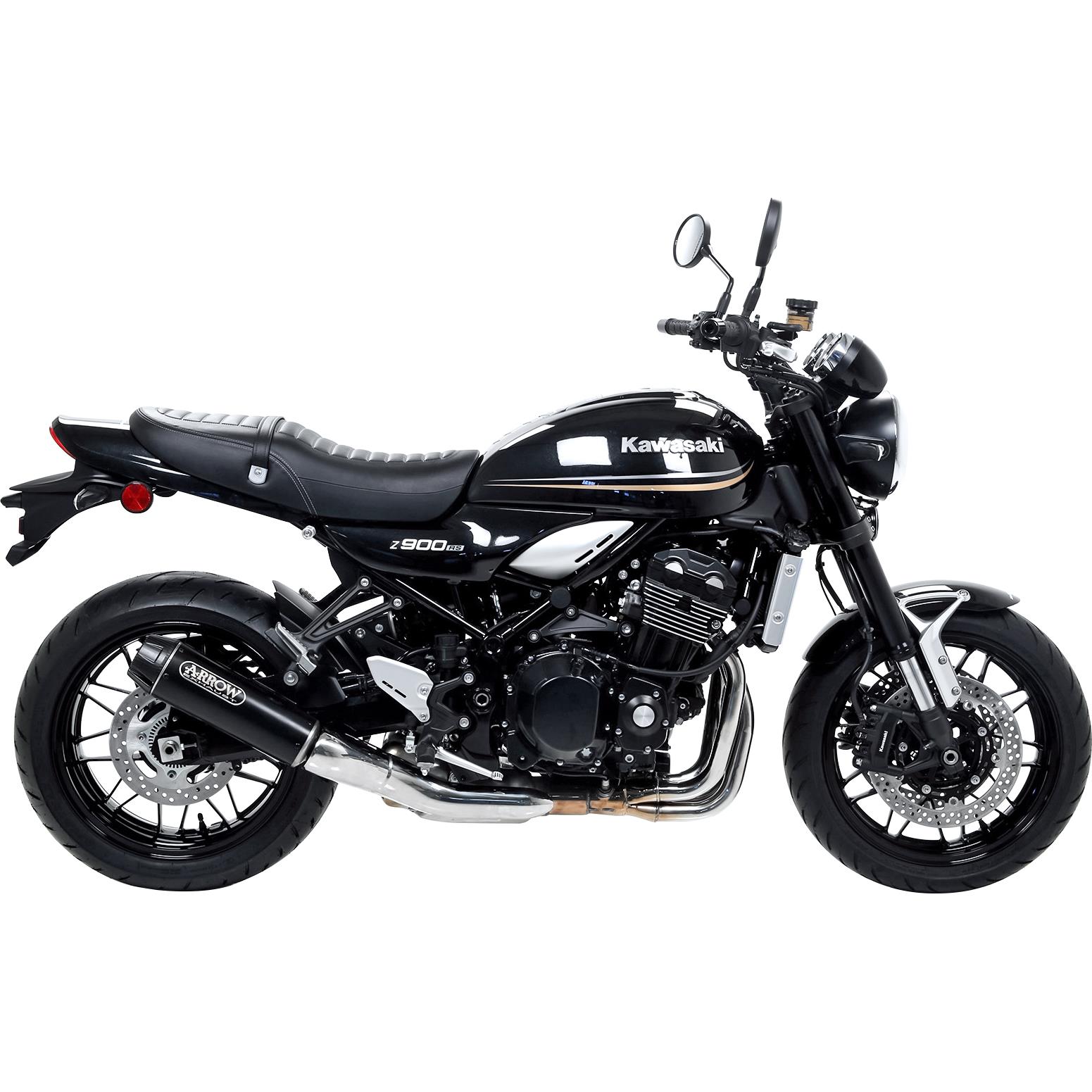 Arrow Exhaust Auspuff Rebel 74506RB schwarz/Carbon für Kawa Z 900 RS 18-24 - Motorradteile & Ersatzteile - Auspuff