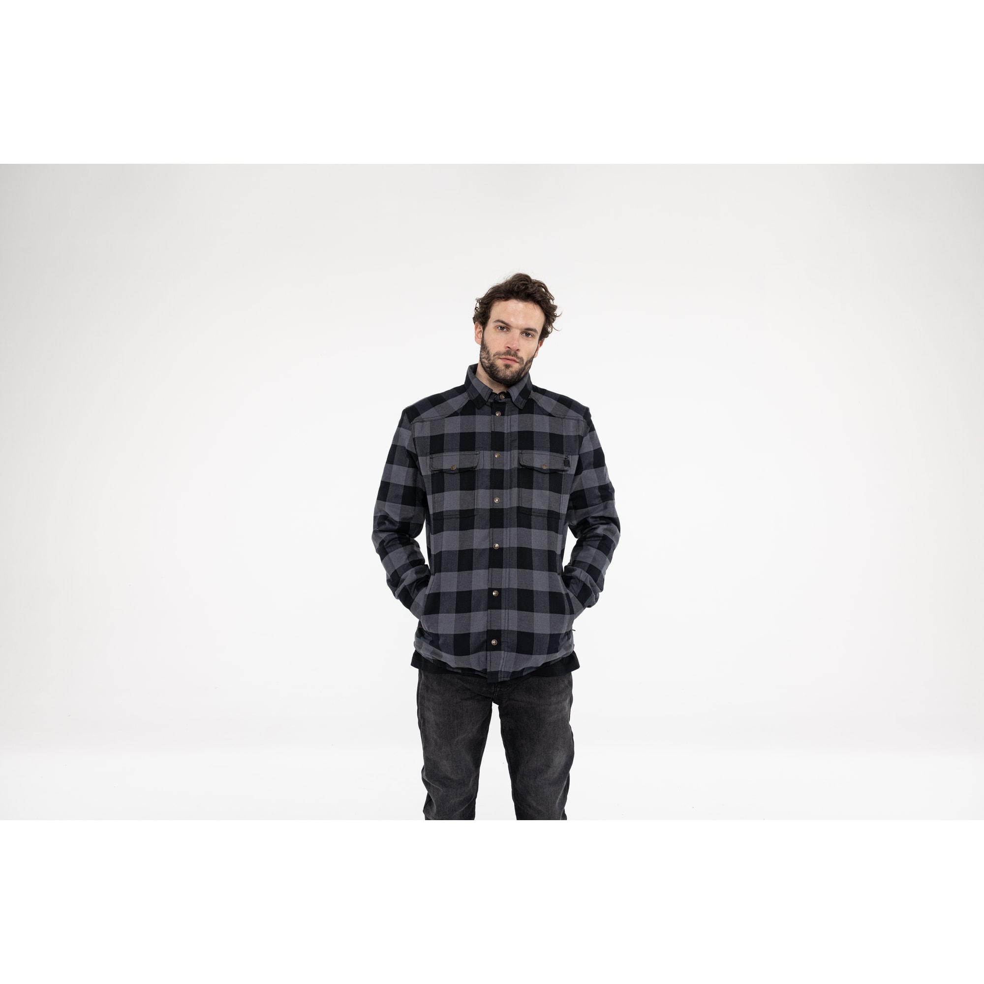 John Doe-Lumberjack Motoshirt Jacke grau/schwarz-2011921999007