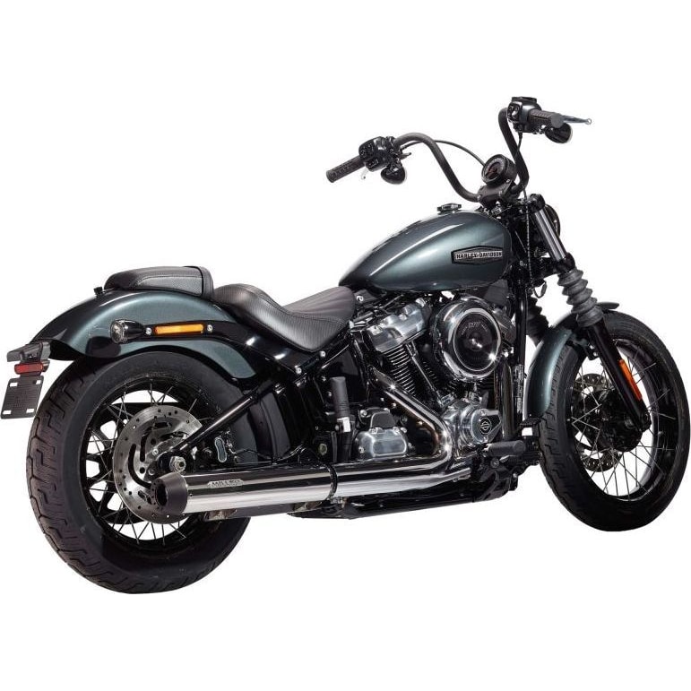 Miller Exhaust Auspuff Tapered poliert/schwarz für HD Heritage Classic 25- - Motorradteile & Ersatzteile - Auspuff