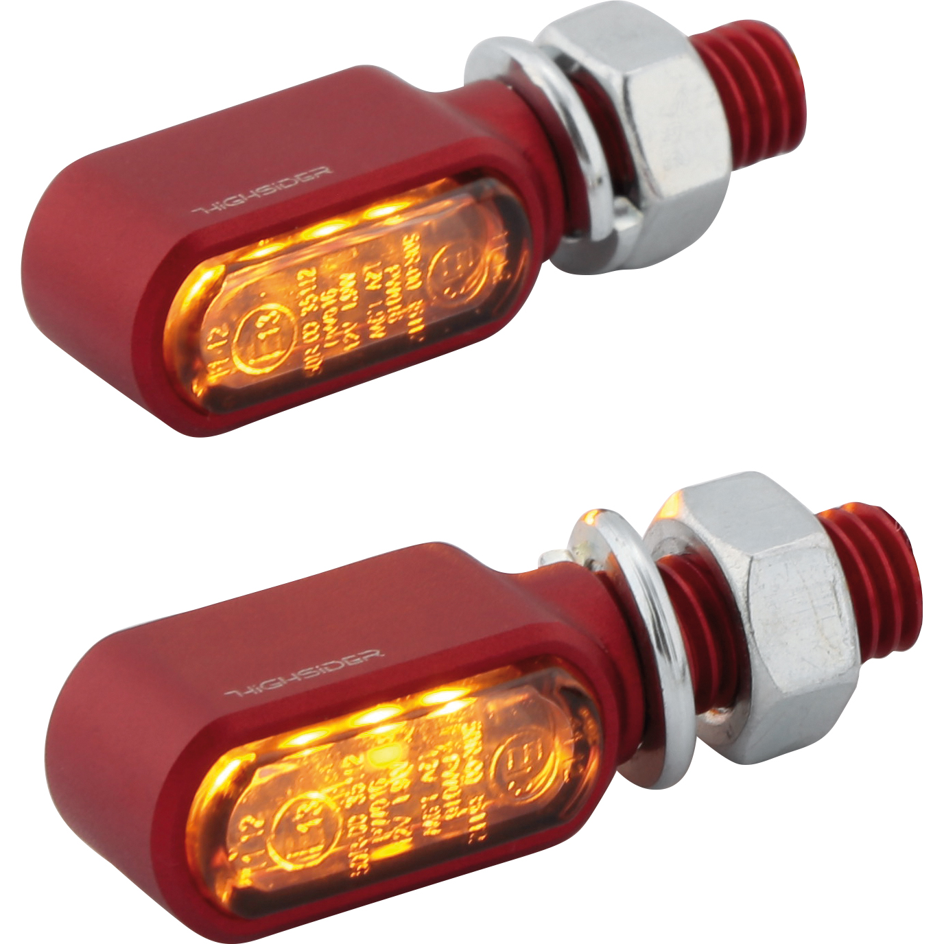 Highsider-LED Blinkerpaar Little Bronx M8 getöntes Glas rot-5740311020001342