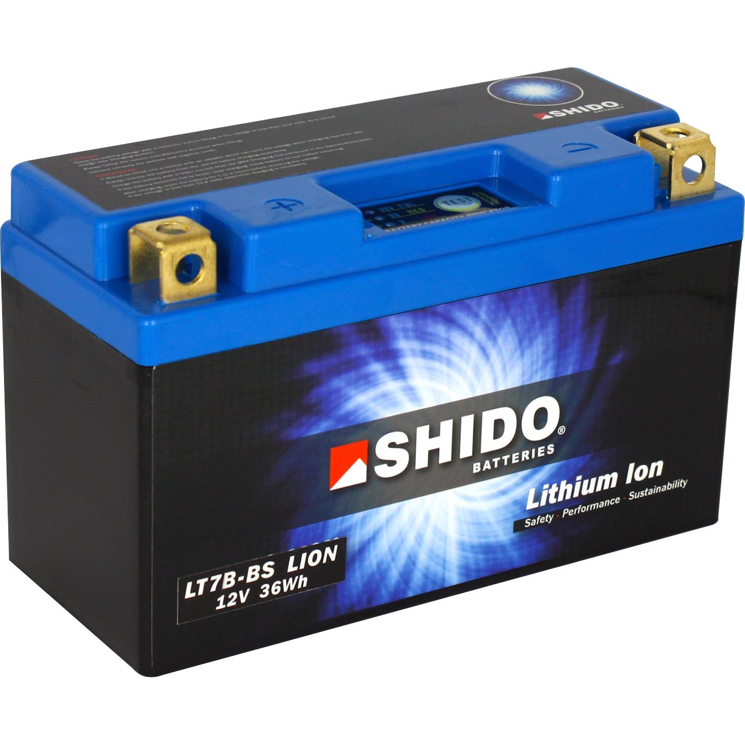 Shido Batterie Lithium LT7B-BS, 12V, 3Ah (YT7B-4/YT7B-BS) - Motorradteile & Ersatzteile - Batterien
