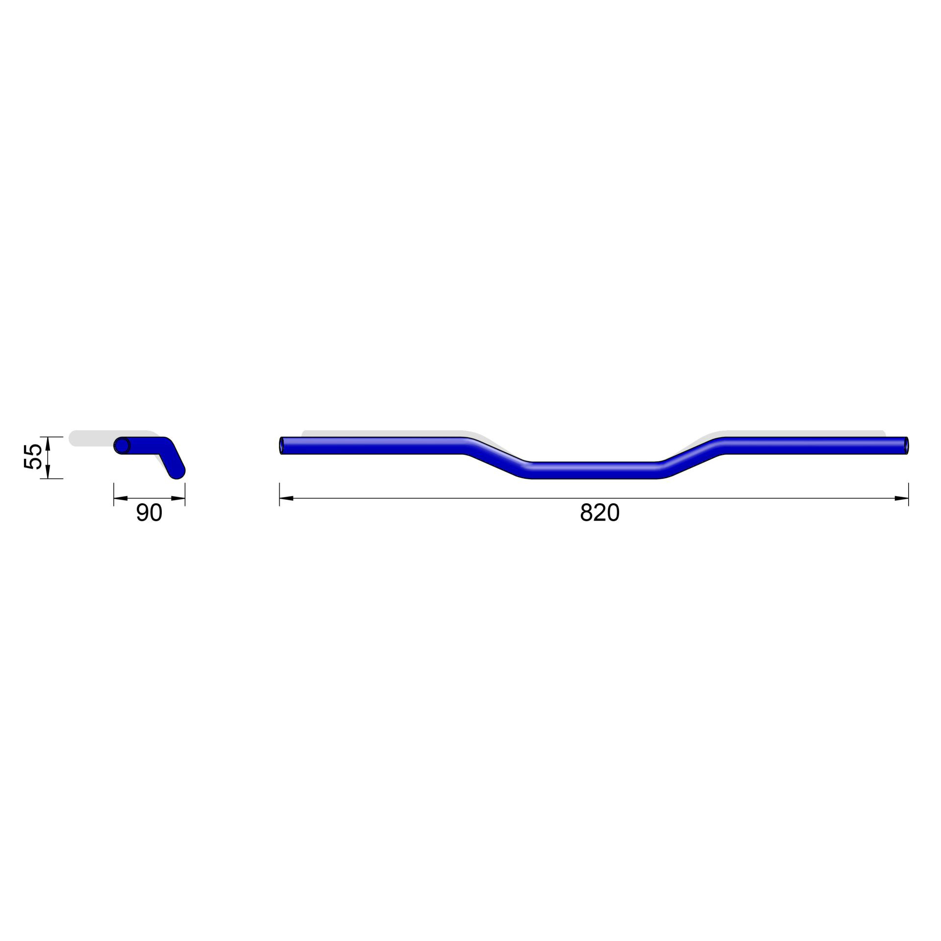 LSL-Lenker Ø22mm Alu Street Bar A00 820mm schwarz-0002370080000003