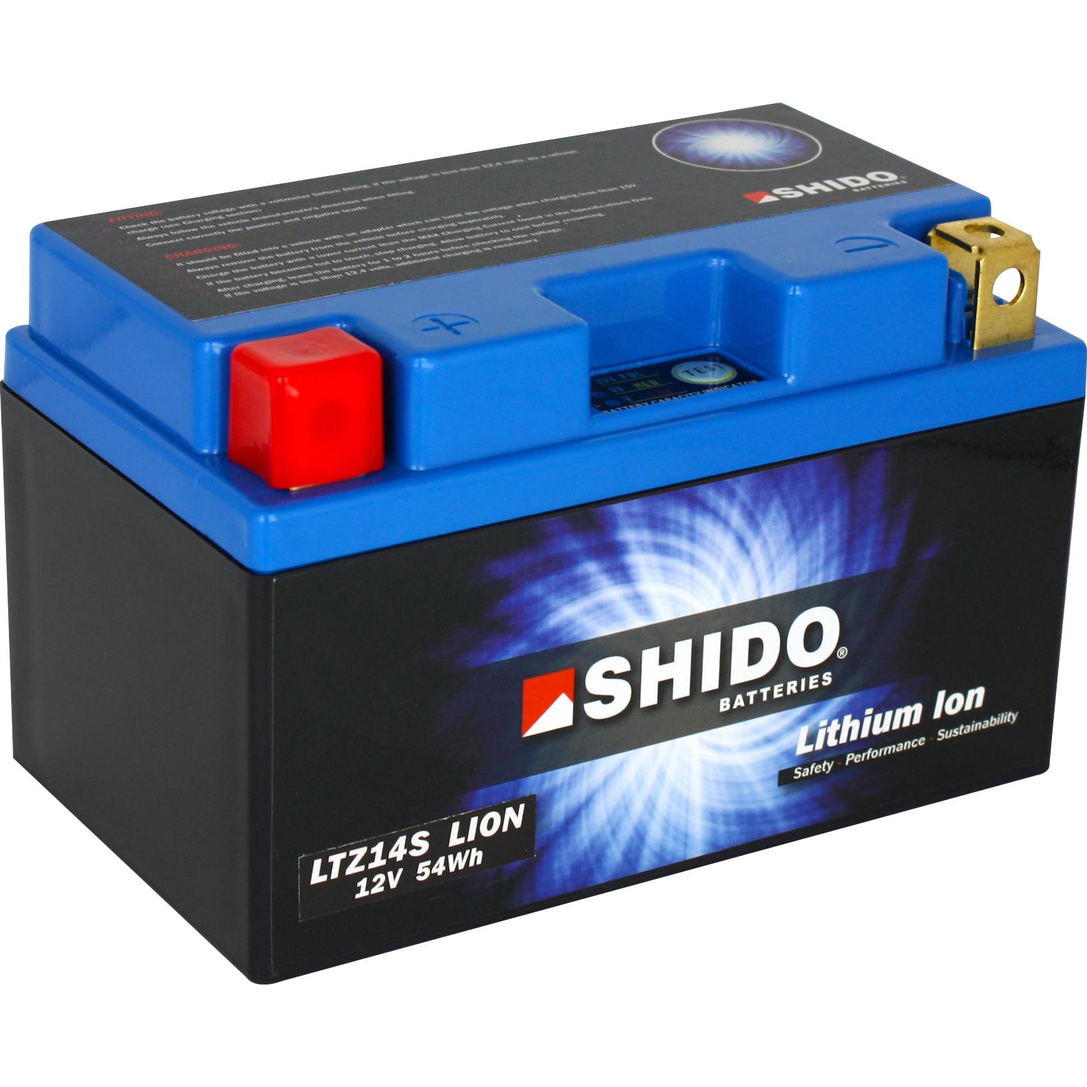 Shido Batterie Lithium LTZ14S, 12V, 5Ah (YTZ14S-BS/YTZ14S) - Motorradteile & Ersatzteile - Batterien