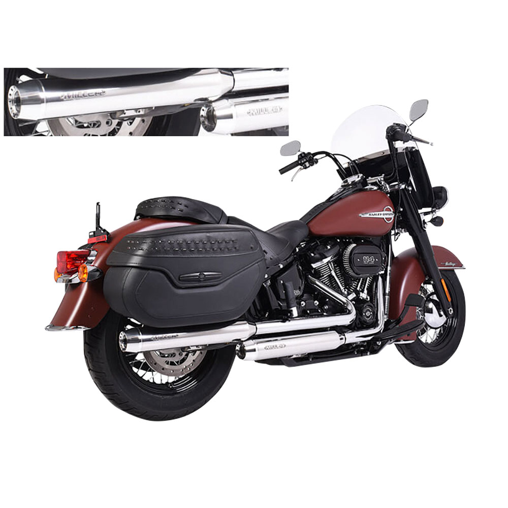 Miller Exhaust Auspuff Paar Tapered poliert/poliert für Softail Deluxe 107 - Motorradteile & Ersatzteile - Auspuff