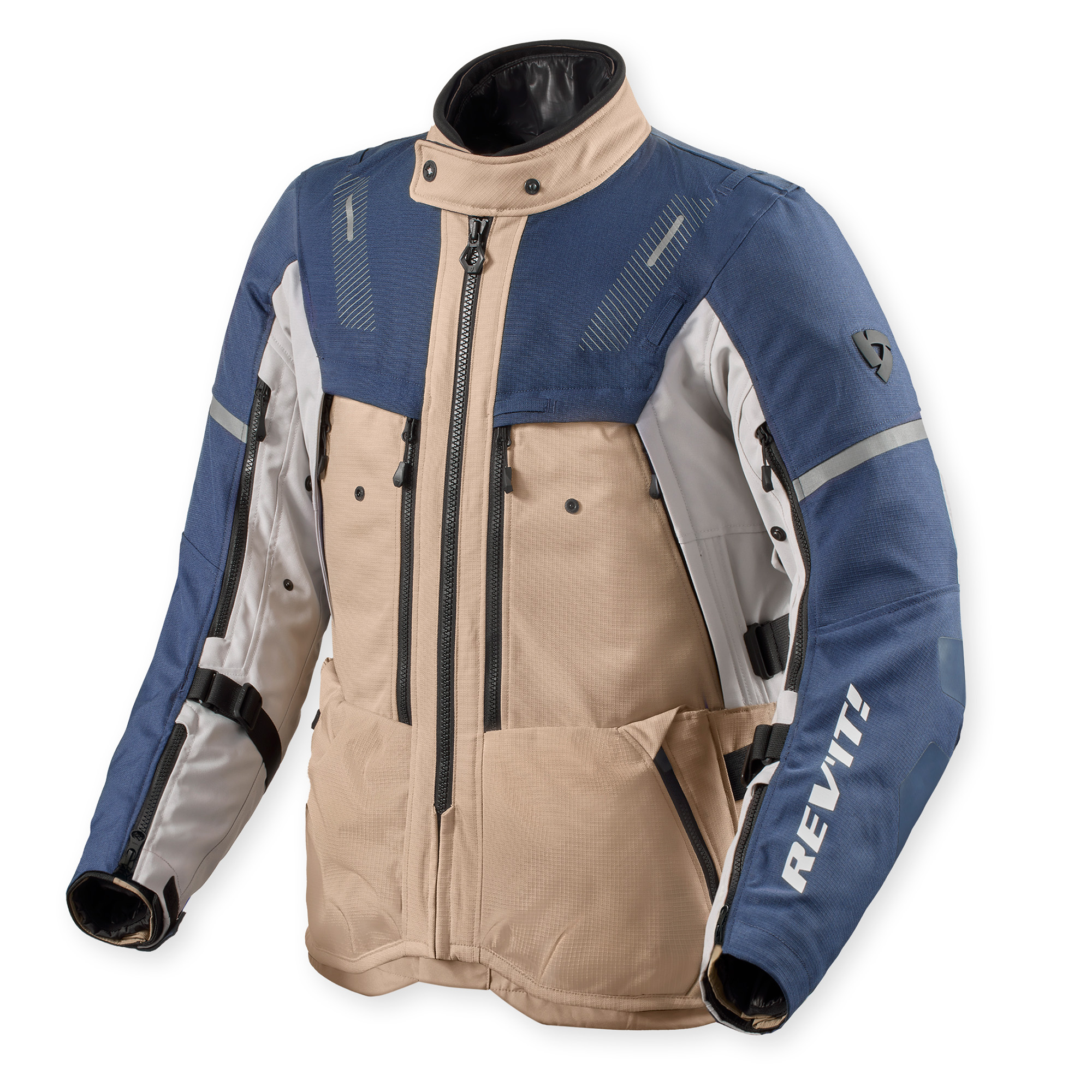 REV'IT! Sand 5 H2O Jacke sand/blau M - Motorradbekleidung - Motorradbekleidung Herren