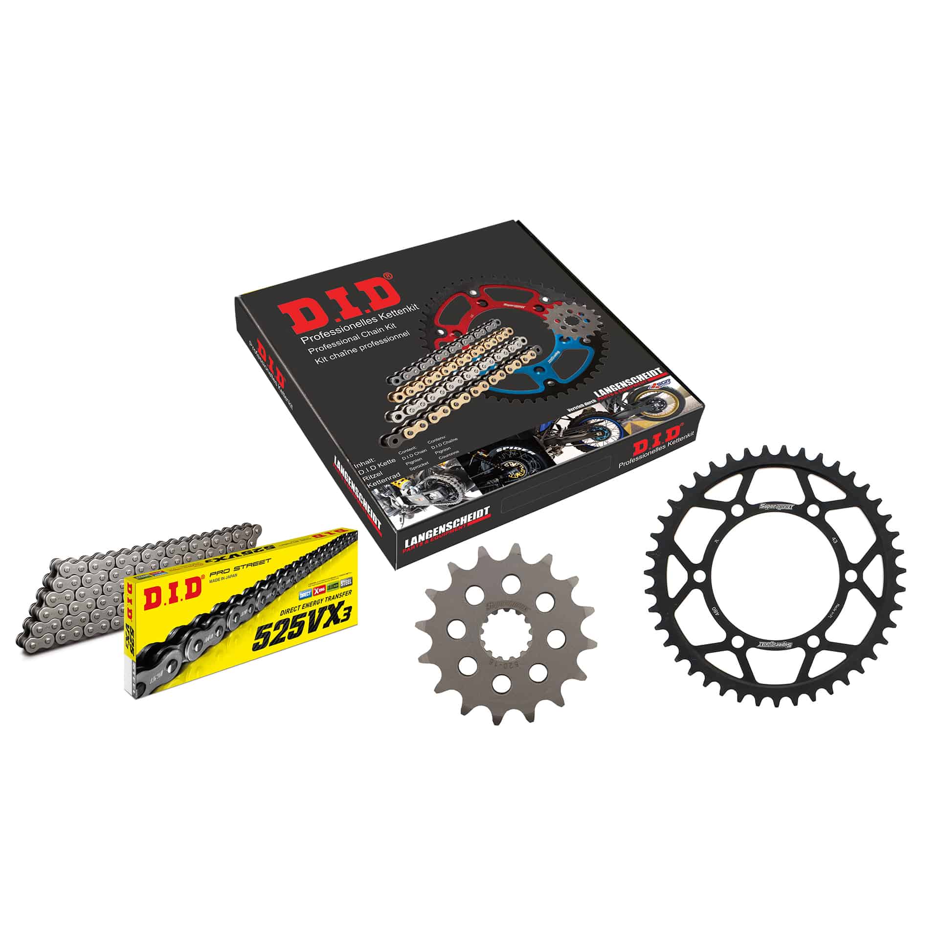 D.I.D. kettenkit 525VX3 niet X 16/43/114 für GSX-R 600 2011-2016