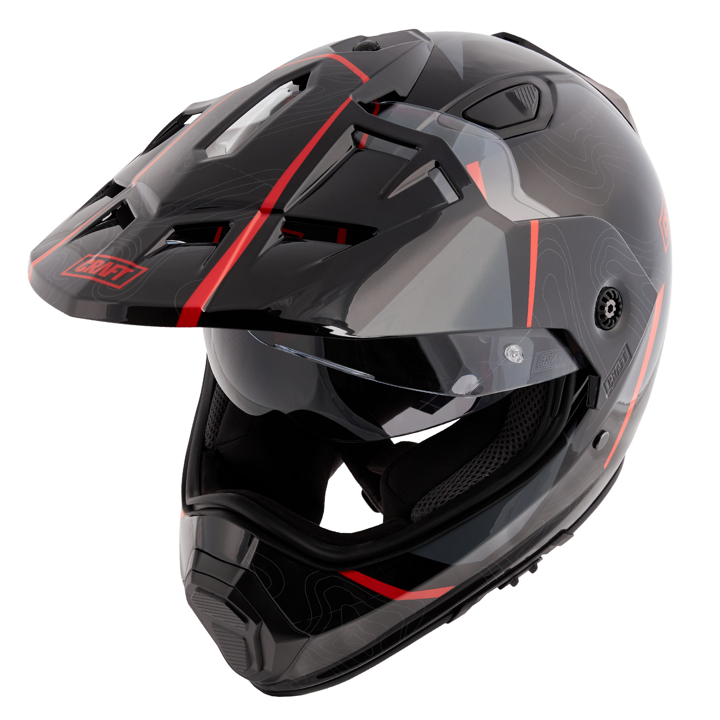 Craft Fiberglas Endurohelm Rot Dekor #26 S - Helme & Brillen - Motorradhelme