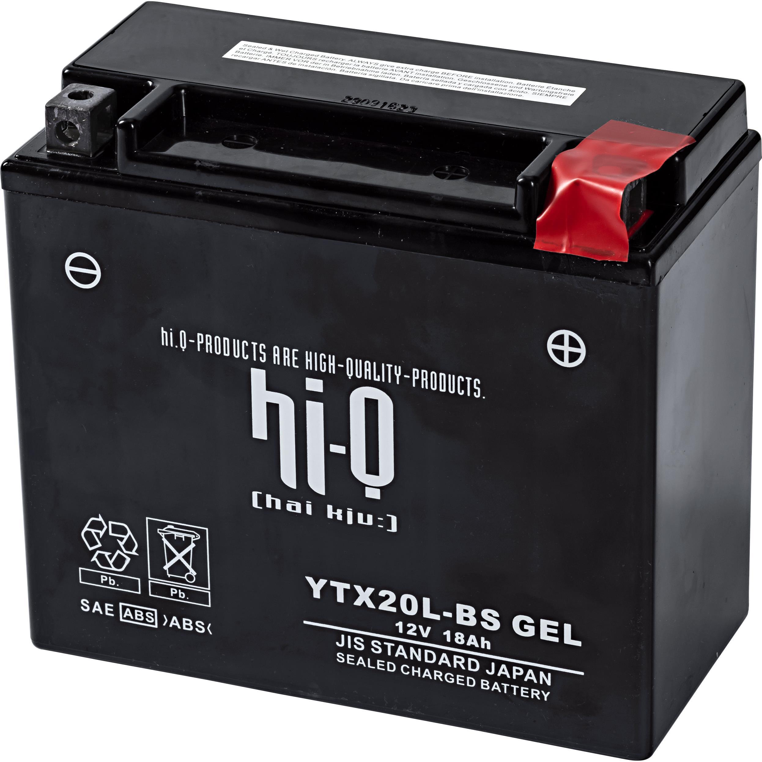 Batteria AGM Gel sigillata Hi-Q HTX20L-BS, 12V, 18Ah (YTX20L-BS)