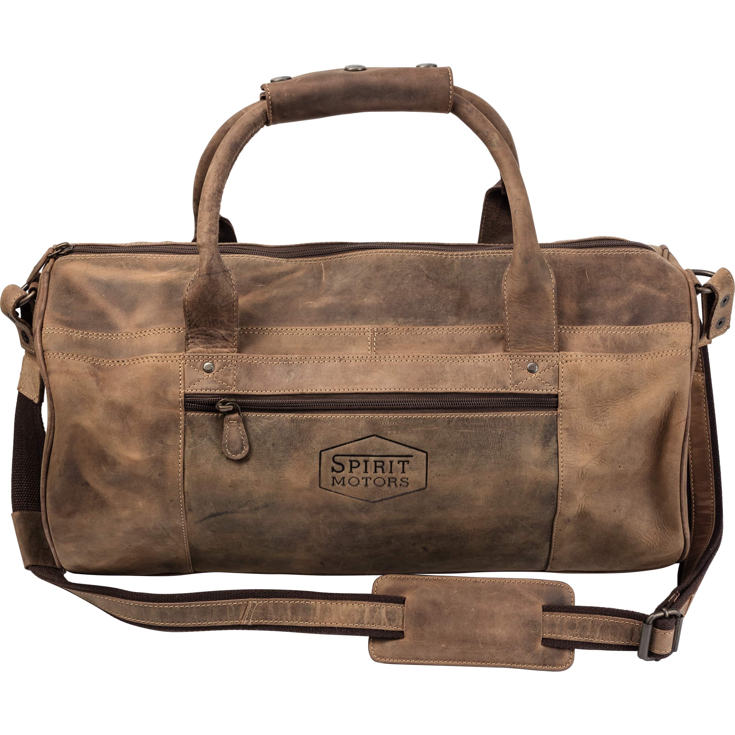Spirit Motors-Vintage Leder Reisetasche 2 Ø25cm, 24 Liter Stauraum-5735821220999541
