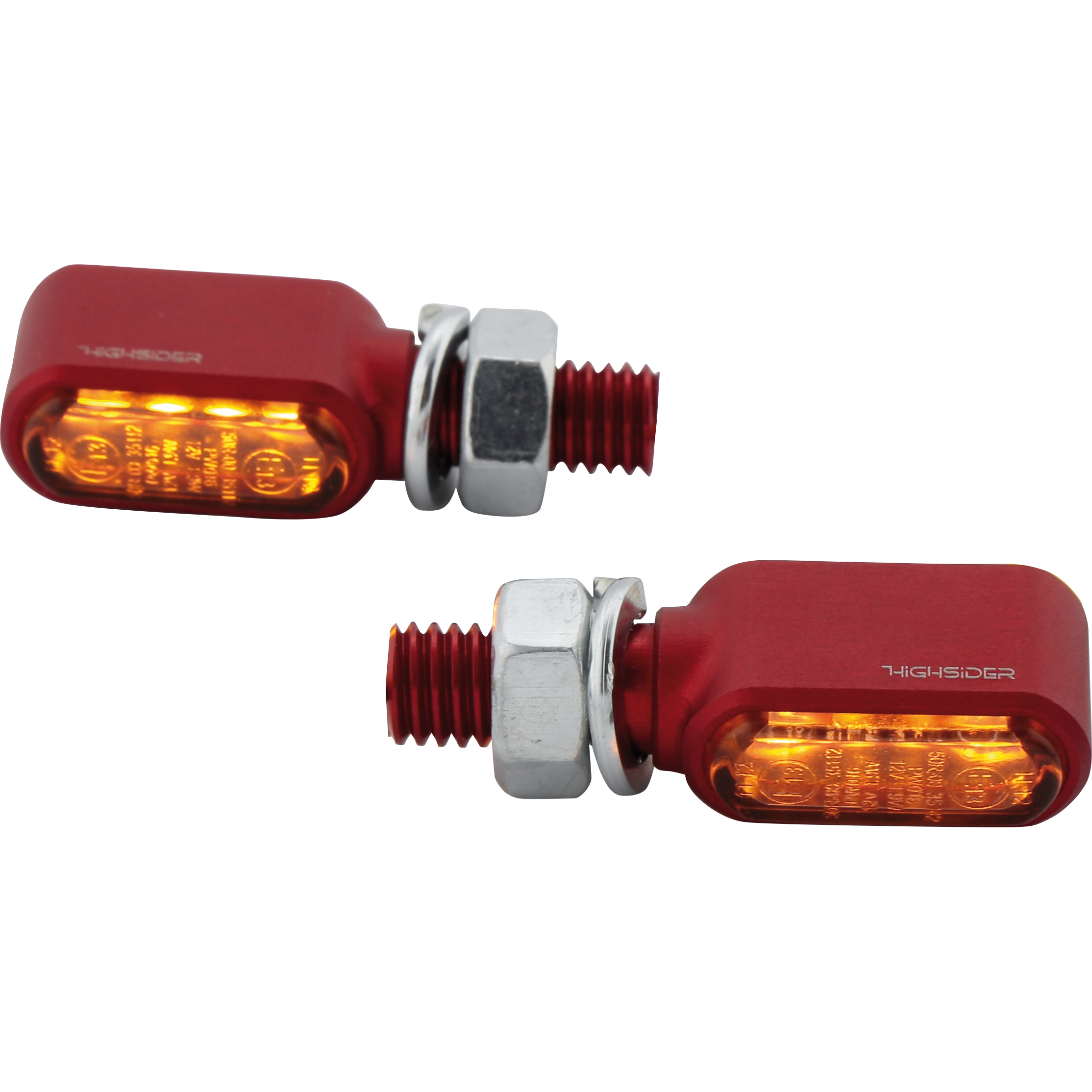 Highsider-LED Blinkerpaar Little Bronx M8 getöntes Glas rot-5740311020001342