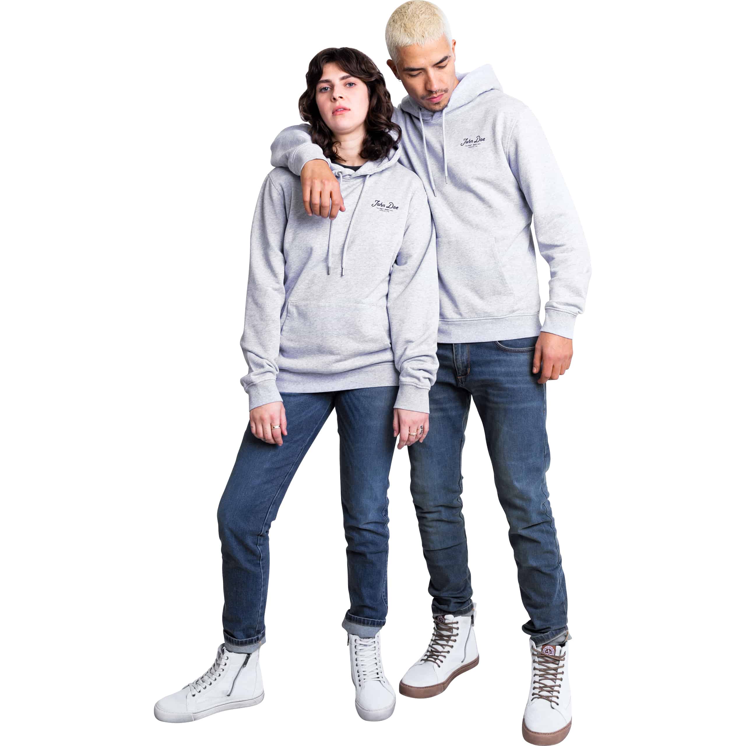 John Doe-Hoodie JD Lettering grau-8021351999007