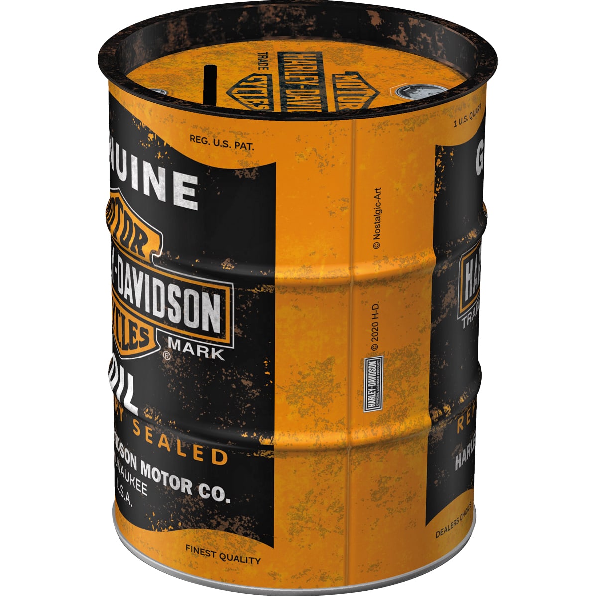 Nostalgic-Art-Spardose Ölfass "Harley-Davidson - Genuine Oil"-5741011222010120