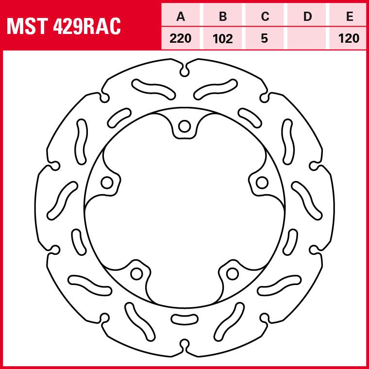 TRW Lucas disque de frein RAC rigide MST429RAC 220/102/120/5mm