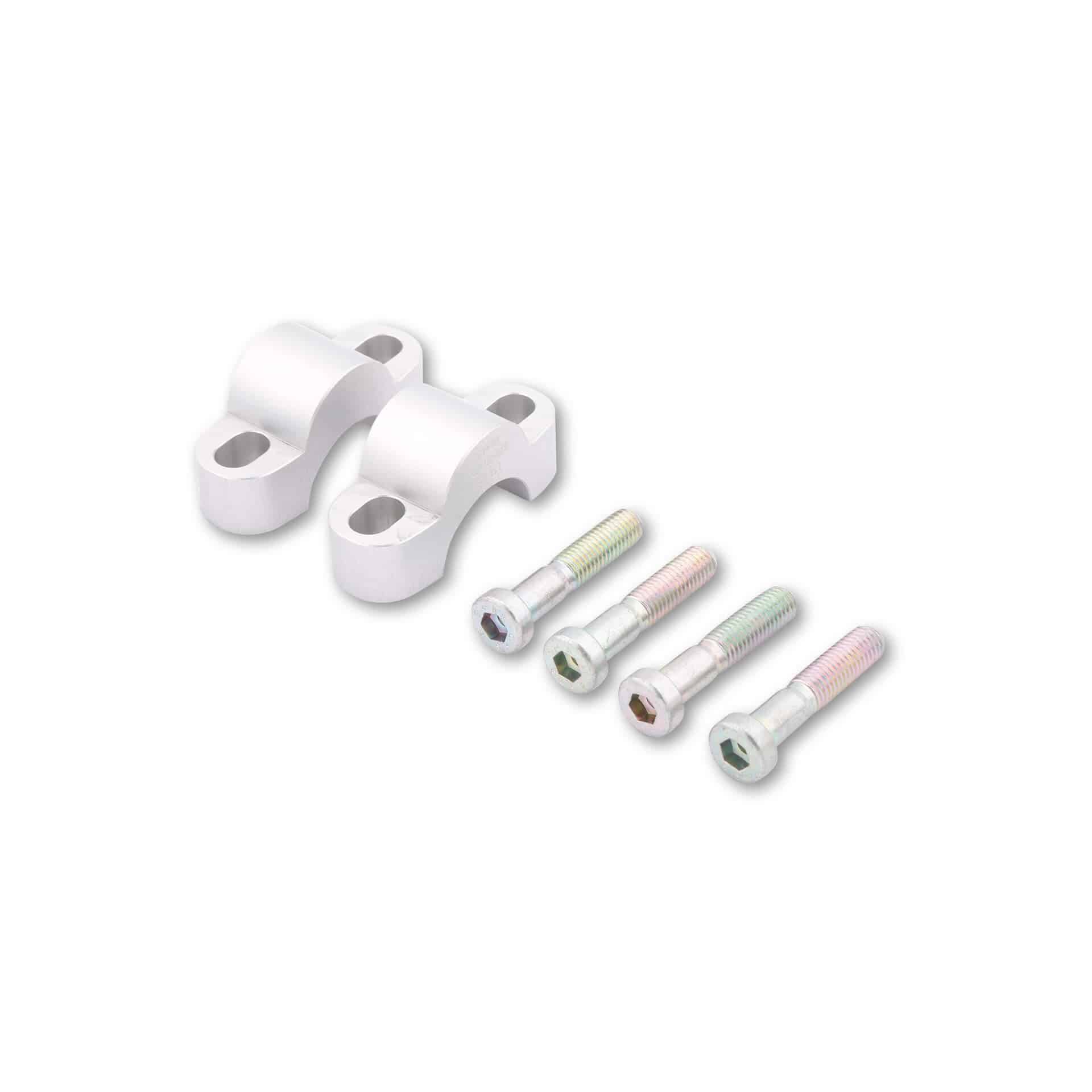 LSL Lenkererhöhung Ø28,6mm Distanz-Bock Set silber 25/60mm - Motorradteile & Ersatzteile - Lenker, Griffe & Hebel