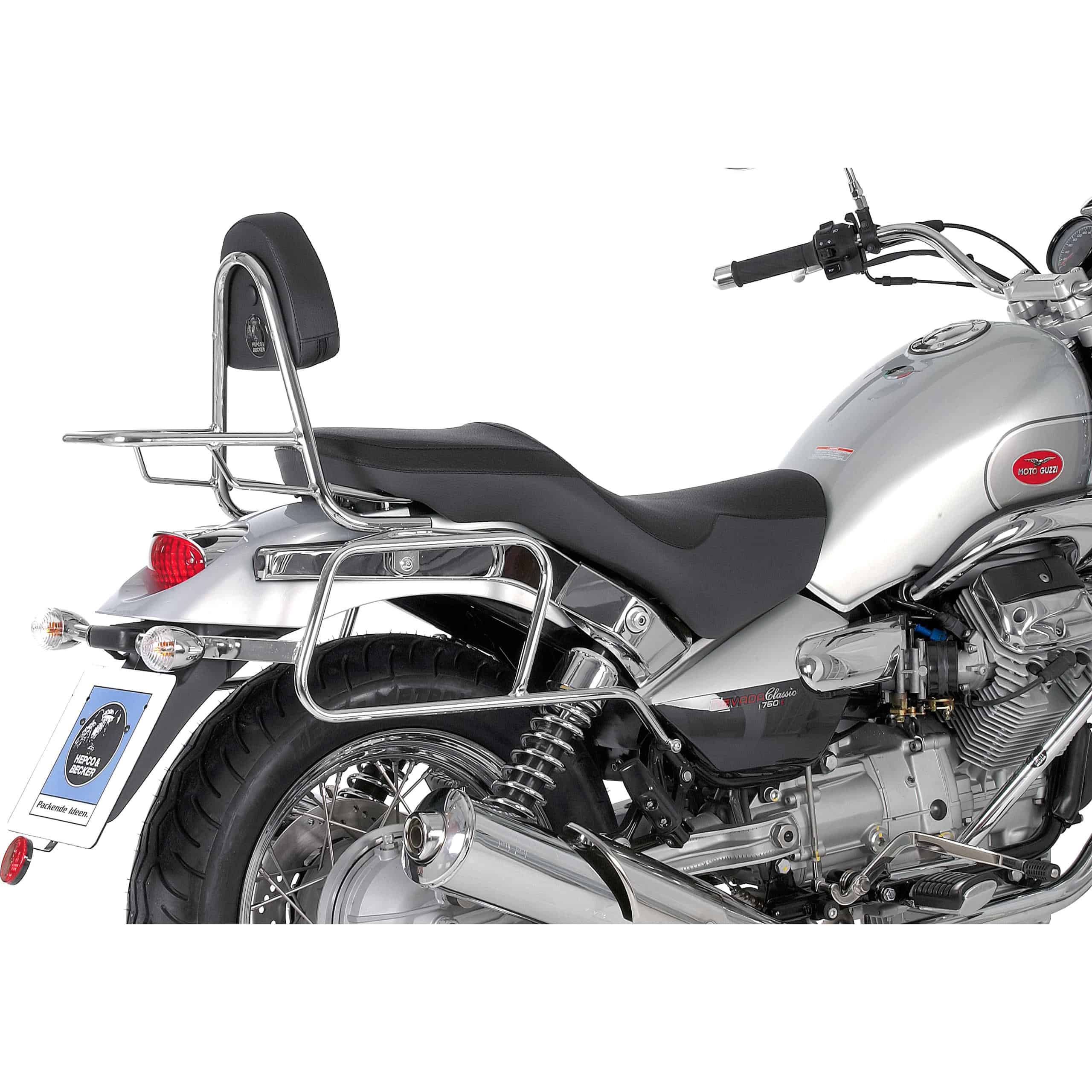 Hepco & Becker sissybar avec porte-bagages chromé pour Nevada Classic V750ie /A