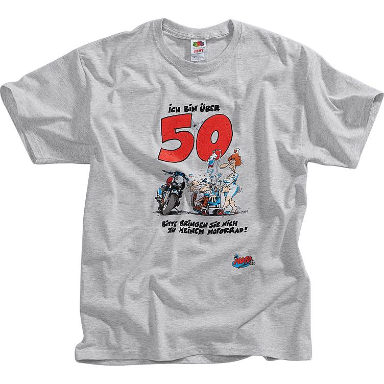 Motomania T-SHIRT ÜBER 50 grau XXL - Motorradbekleidung - Motorradbekleidung Herren