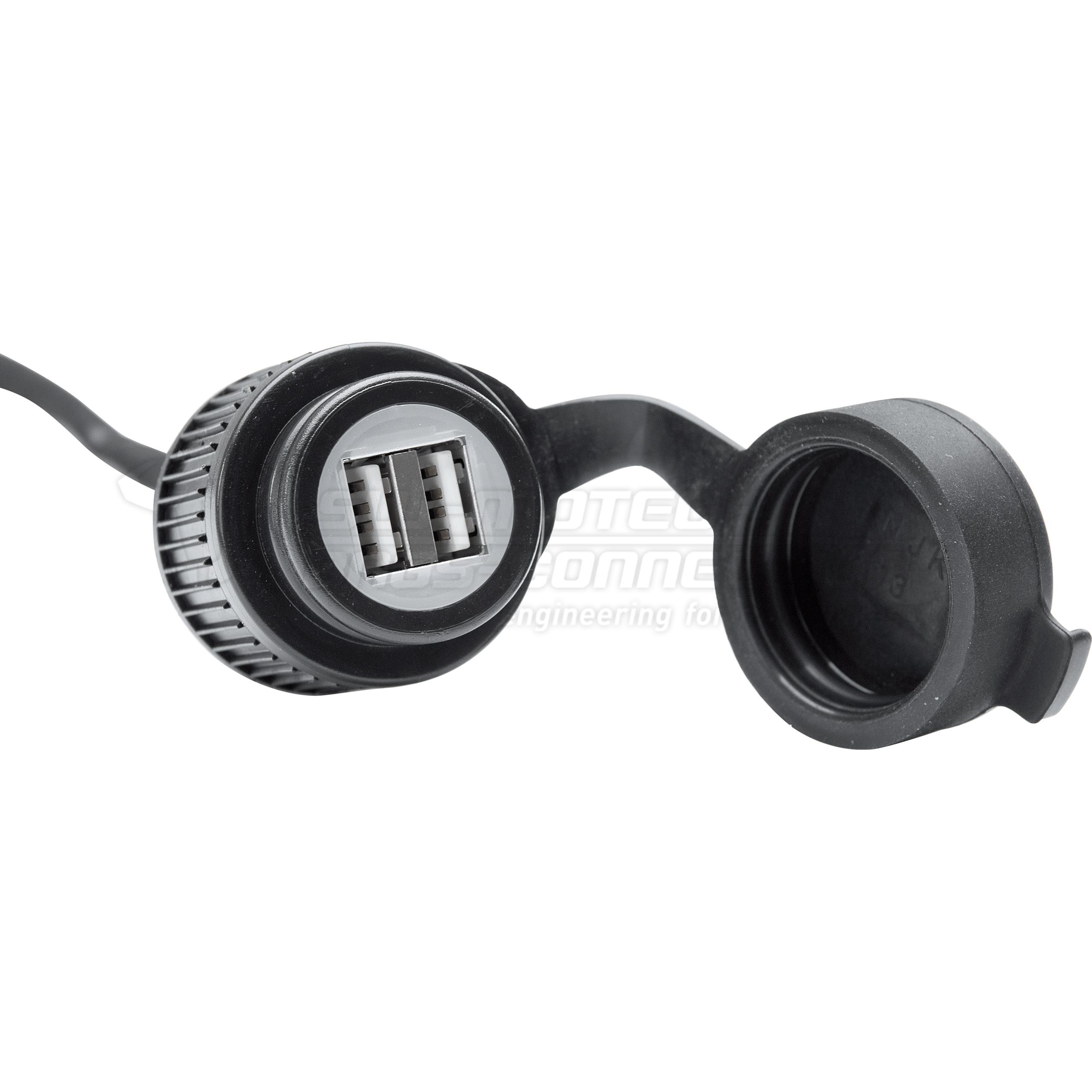 SW-MOTECH Bordsteckdose Doppel USB 2A mit Gummikappe - Motorradteile & Ersatzteile - Elektrik