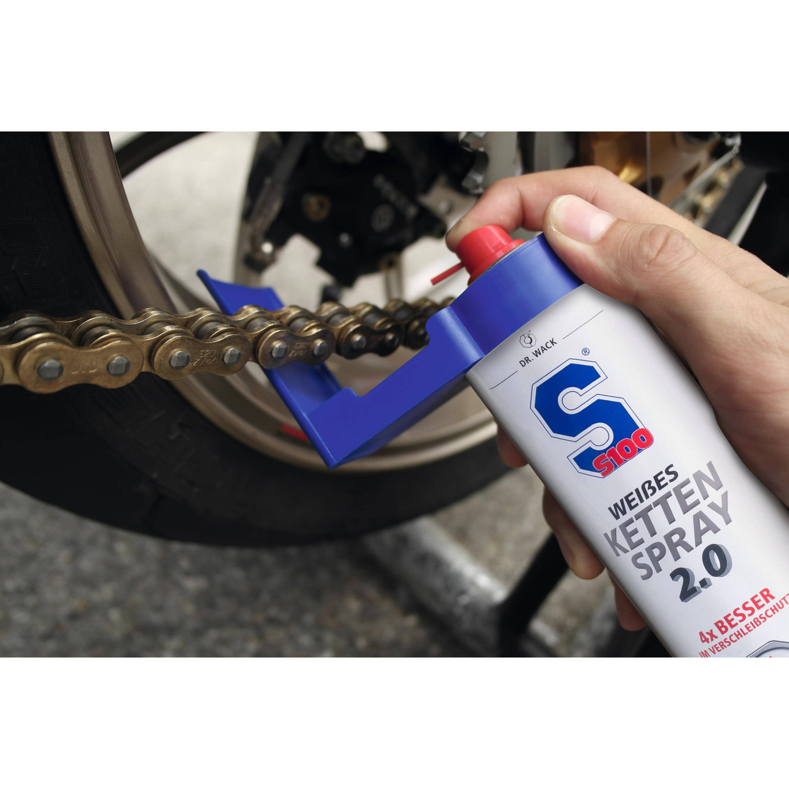 S100-Sauber Sepp Kettenspray-Spritzschutz+Weisses Kettenspray 2.0-5732721145000000
