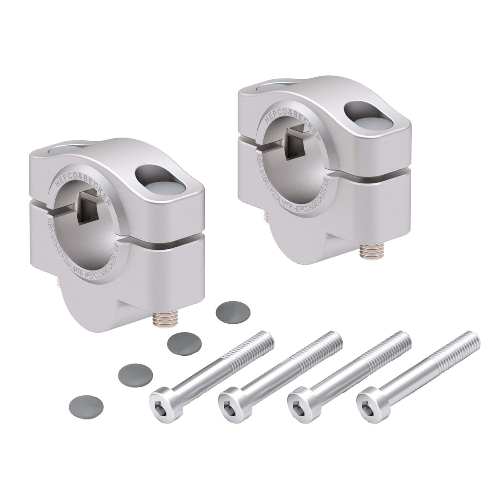 Hepco & Becker Lenkererhöhung 20mm silber für Aprilia Tuono 2006-2008 - Motorradteile & Ersatzteile - Lenker, Griffe & Hebel