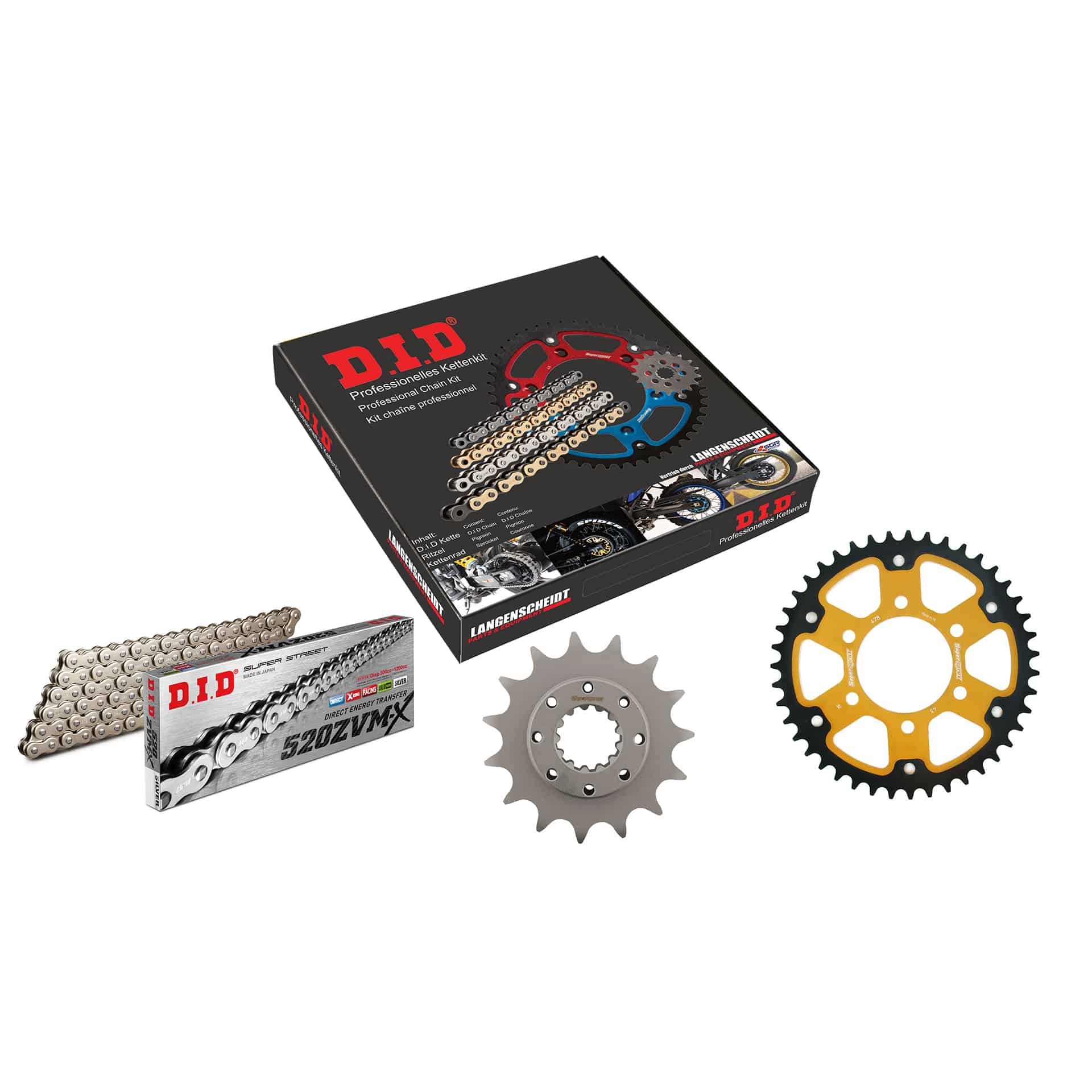 D.I.D. Supersprox kit chaîne Stealth 520ZVM-X(S&S) rivet X 15/43/112 or pour Ka